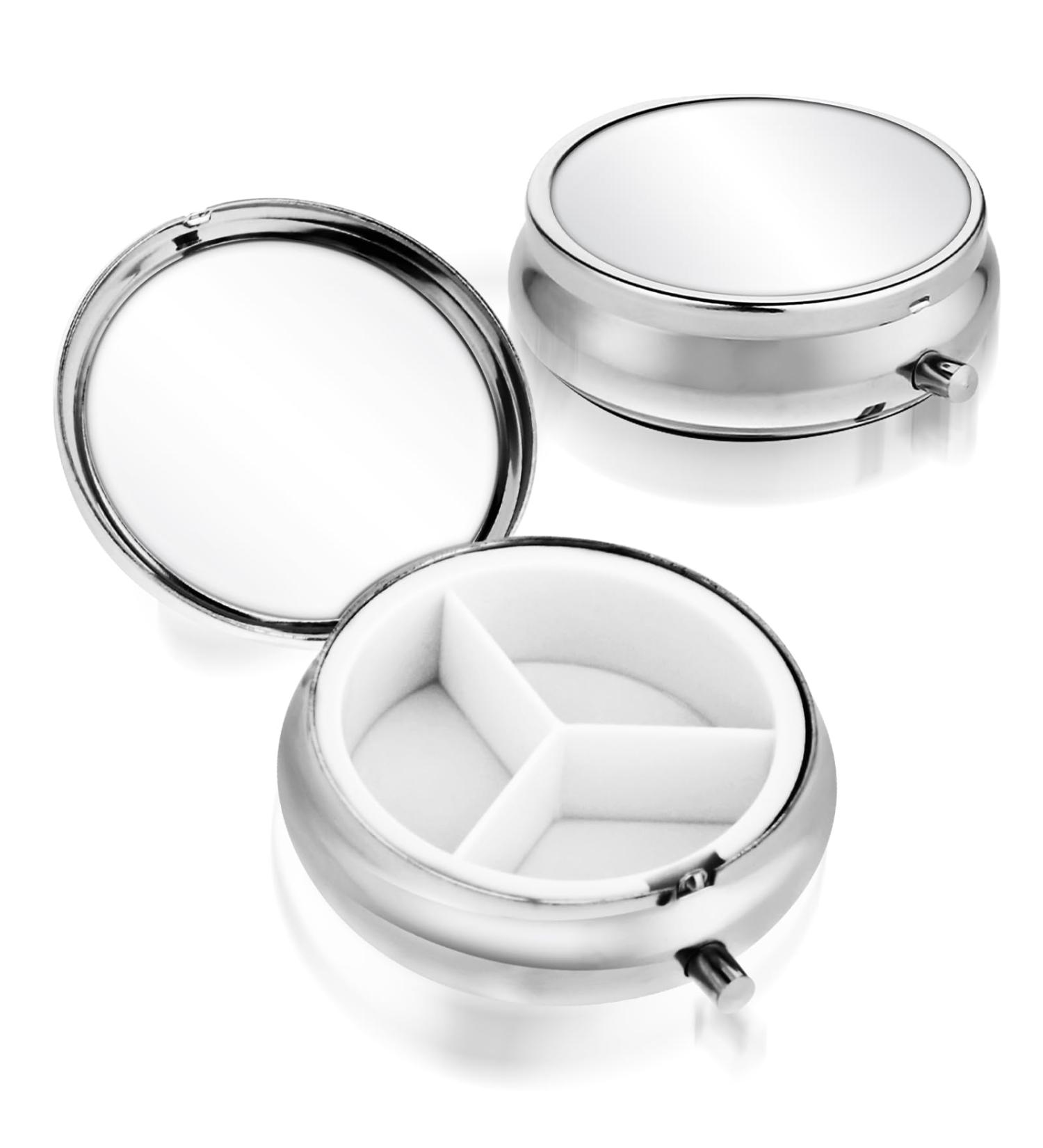 Sibba Metal Pill Box - Small Travel Organizer for Vitamins Fish Oil & Supplements - Multi-Functional Medicine Tin for Daily Use & Trips - Buy Online on GoSupps.com