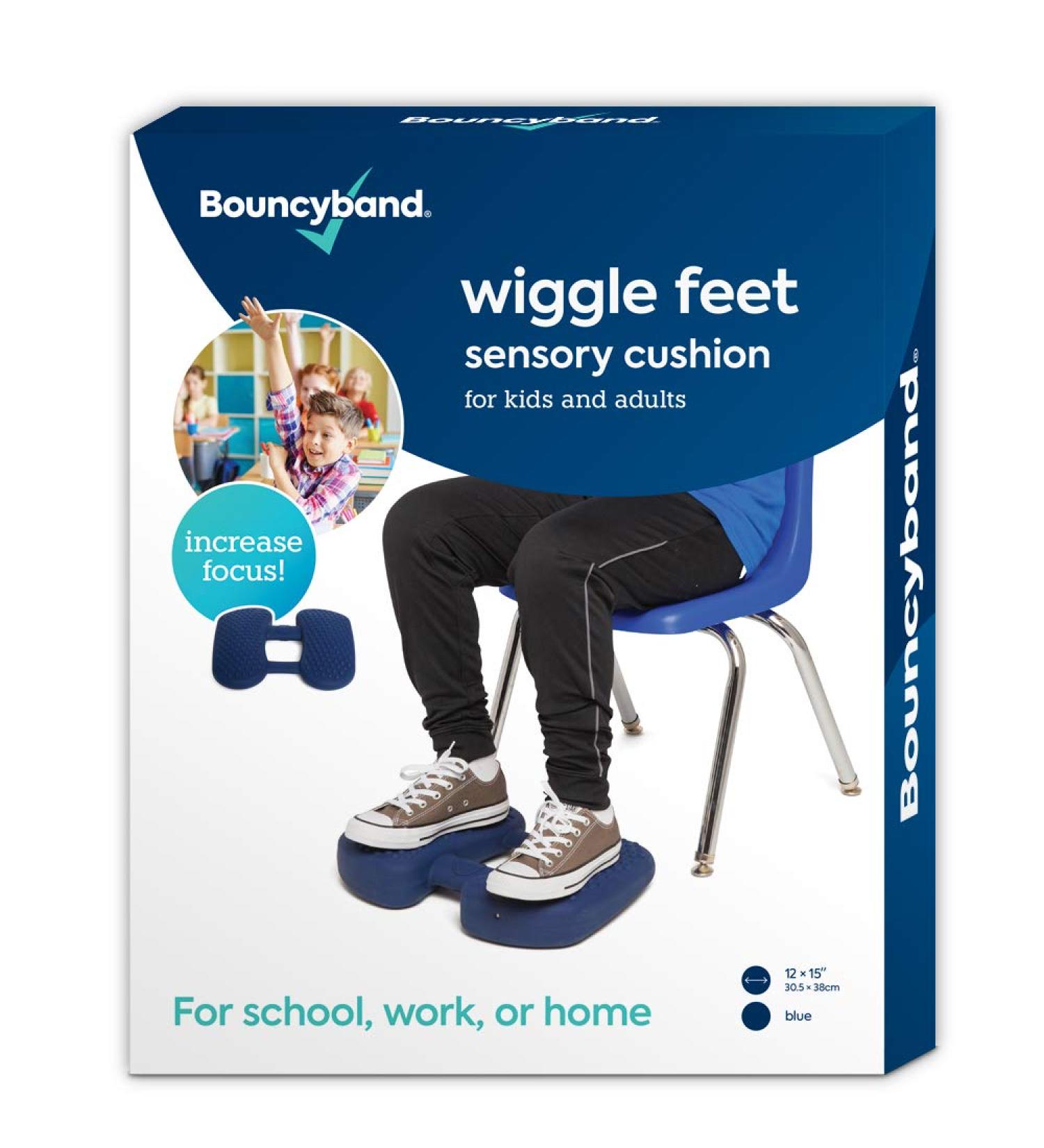 Bouncyband Wiggle Feet - Dark Blue 12x15x2.5 Foot Fidget Cushion for Sensory & ADHD - Alleviate Anxiety, Stress, Hyperactivity & Boredom - Buy Online on GoSupps.com