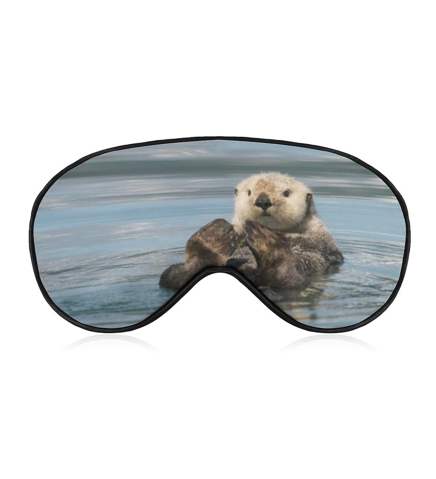 Cute Otters in the Sea Sleep Mask - Adjustable Eye Cover for Yoga, Travel, Nap - Blackout Blindfold for Women & Men - Buy Online on GoSupps.com