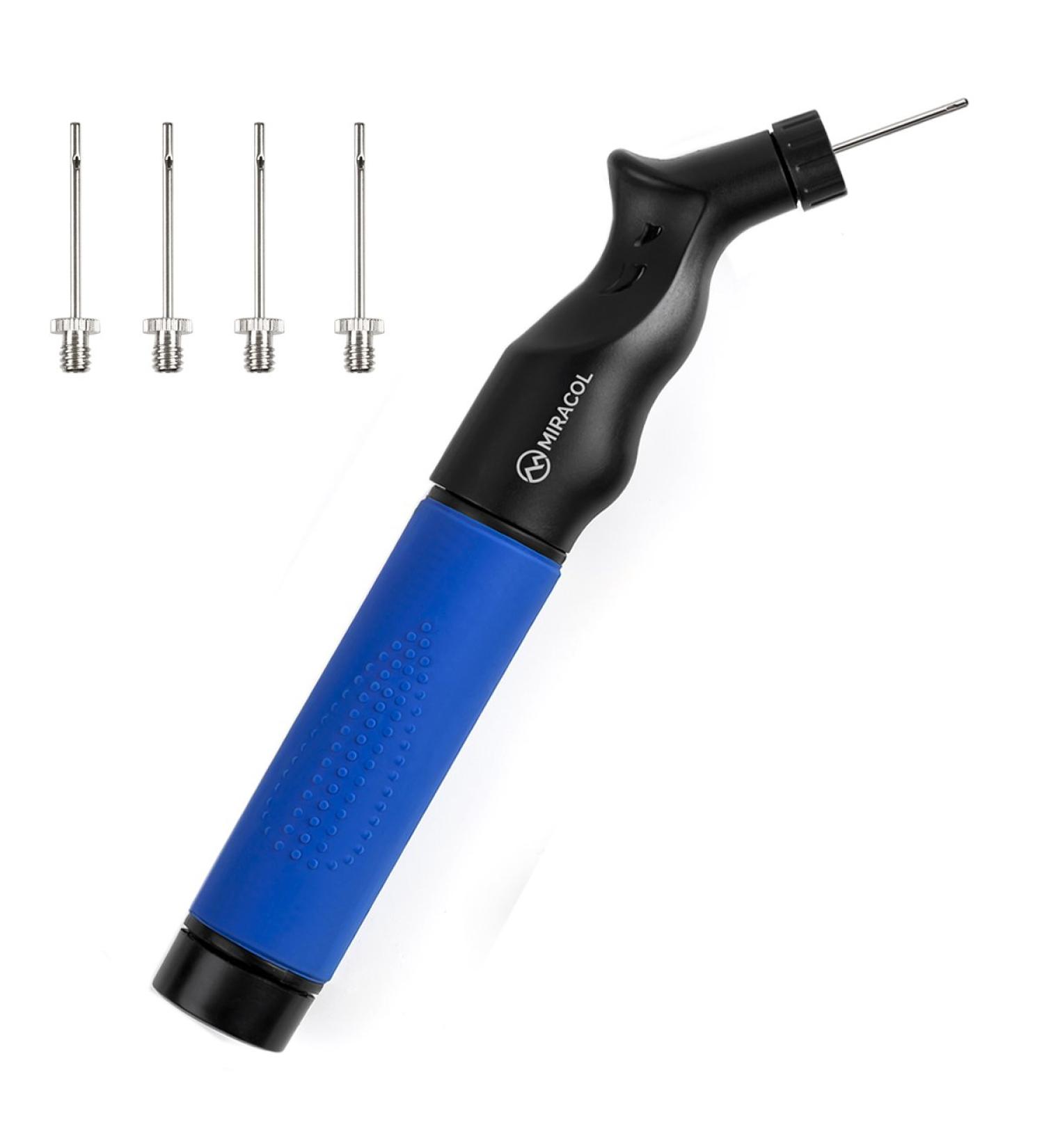 MIRACOL Dual Action Ball Pump with 5 Replacement Needles - Sturdy & Portable Air Pump for Basketball, Soccer, Volleyball, Rugby & More - Buy Online on GoSupps.com