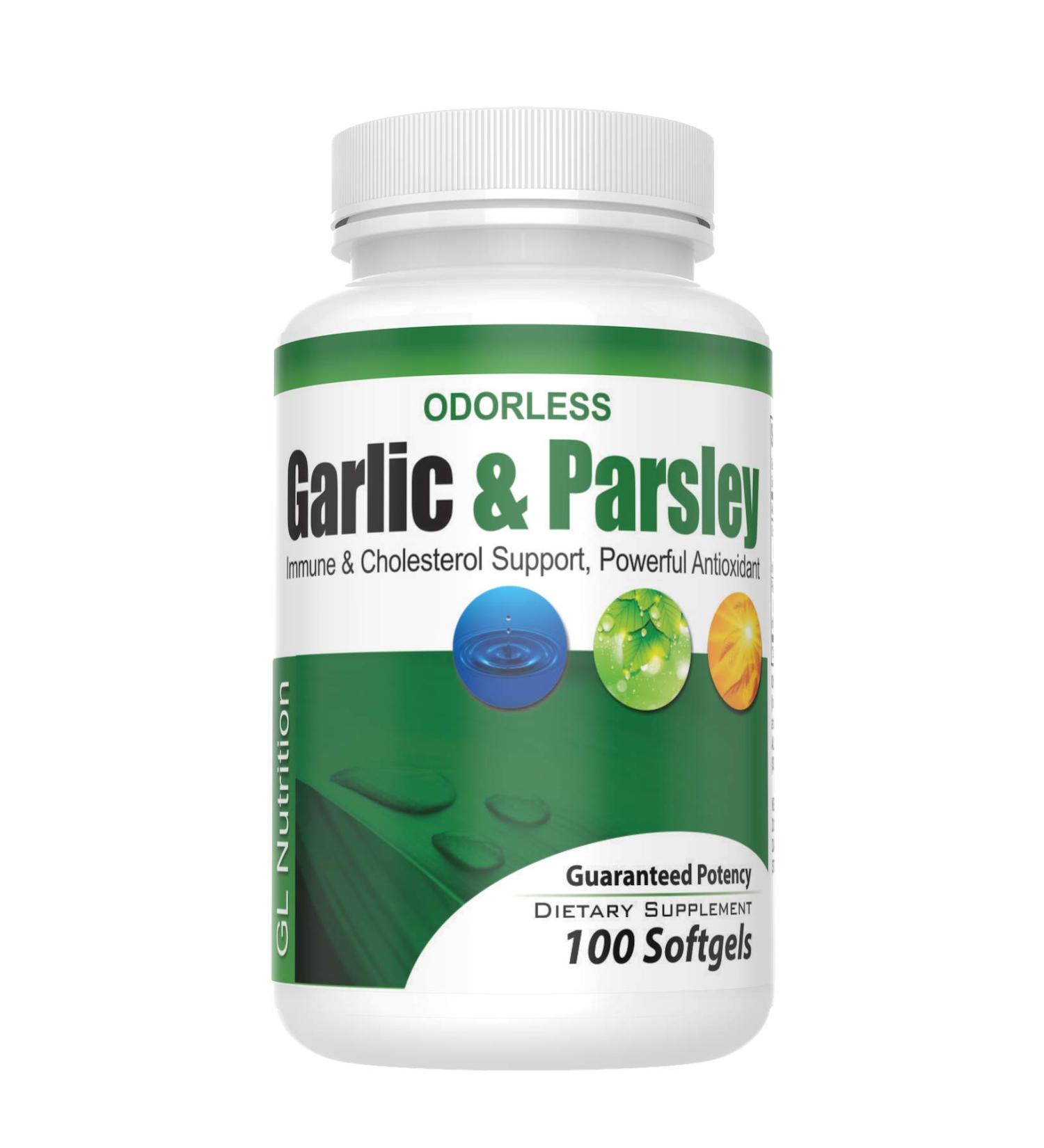 Great Lakes Nutrition All-Natural Odorless Garlic and Parsley Detox Supplement Softgels 100 Softgels - Buy Online on GoSupps.com