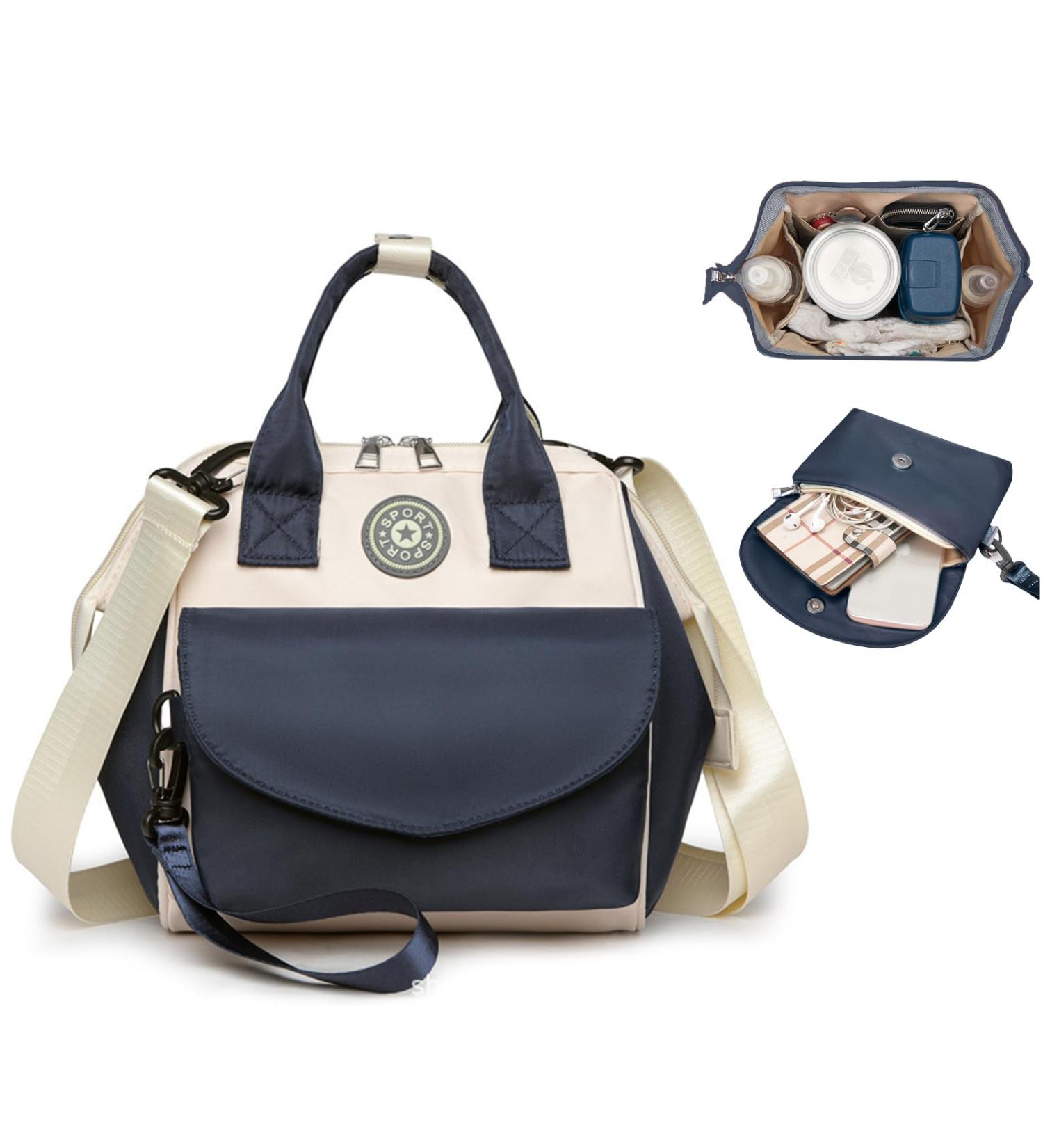 Balakaka 2-in-1 Baby Diaper Bag Stroller with Pacifier Bag - Large 7L Dark Blue Mommy Backpack - Buy Online on GoSupps.com