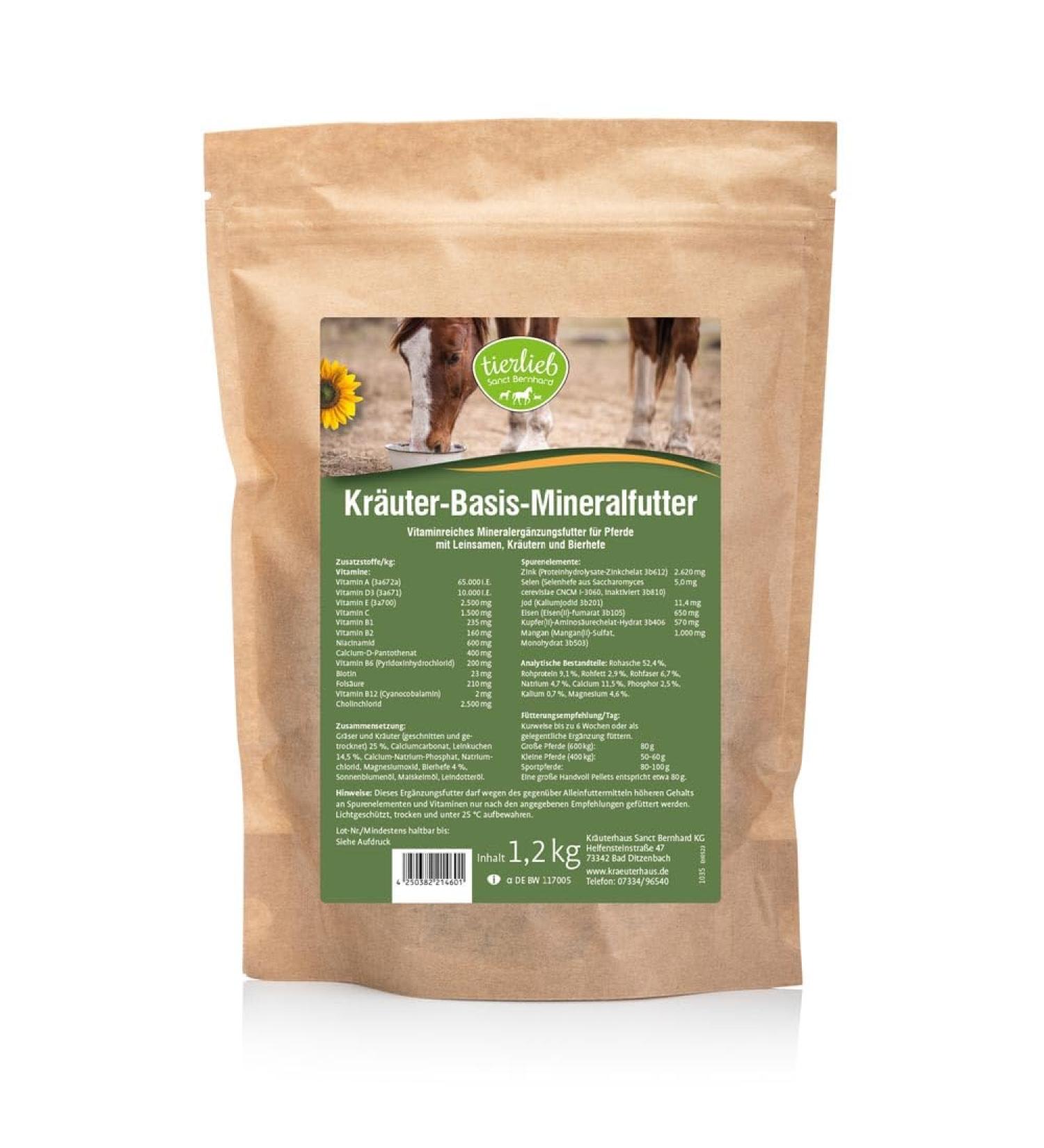 Sanct Bernhard Tierlieb Herbal Mineral Feed for Horses - Flax Seeds Herbs & Brewer's Yeast | 1.2kg - Premium Mineral Supplement - Buy Online on GoSupps.com