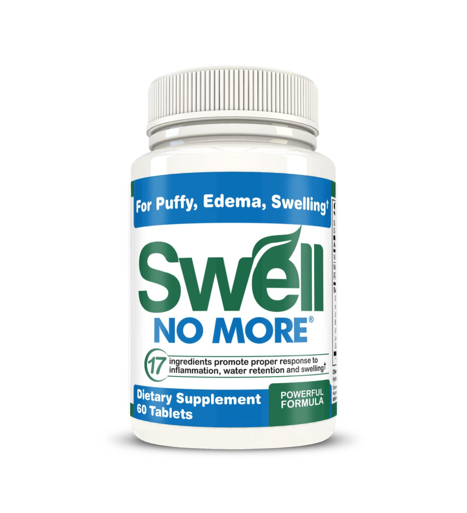 SwellNoMore - Edema & Water Retention Relief Supplement - 1 Month Supply (60 Tablets) - Buy Online on GoSupps.com