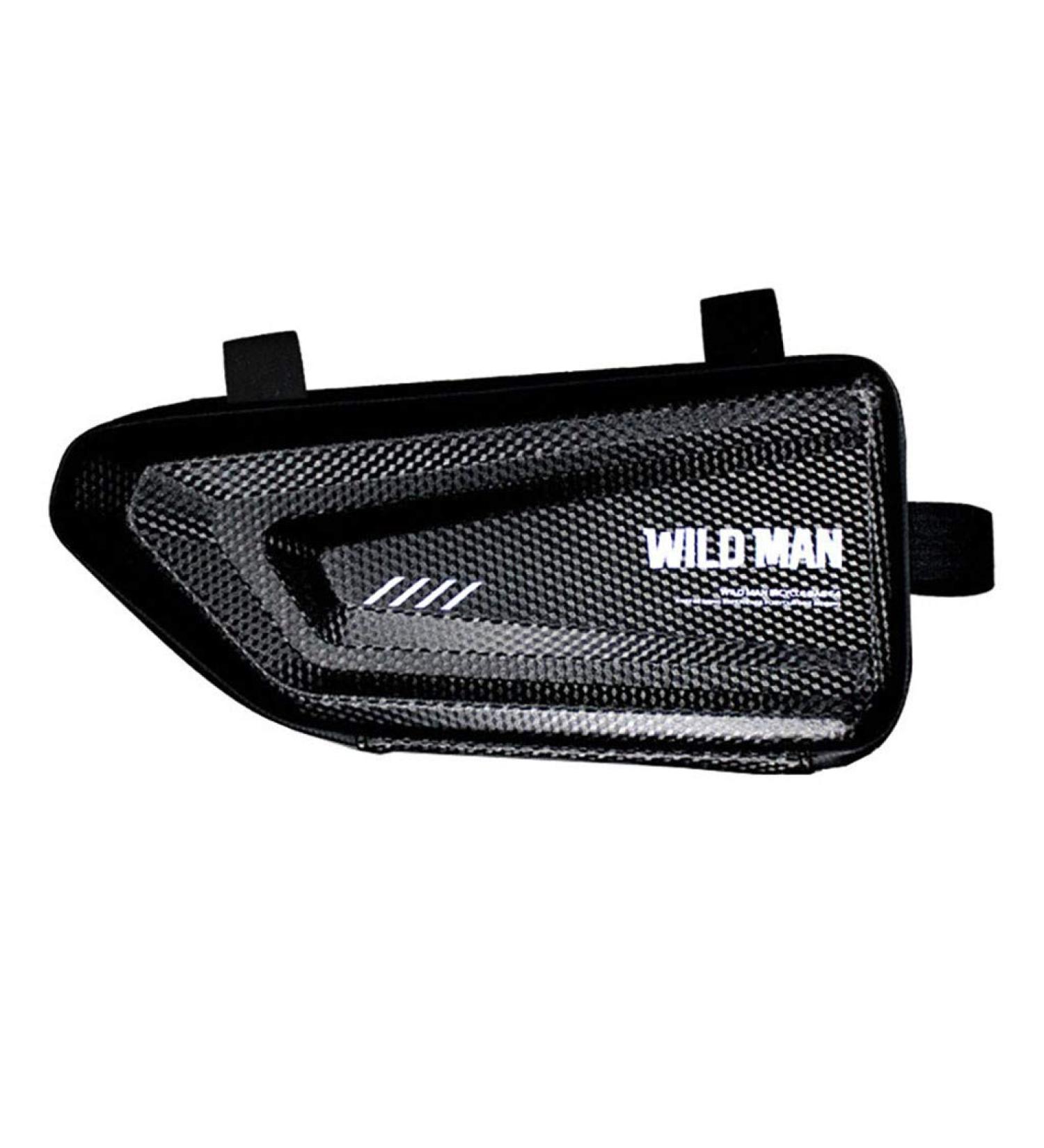 WILD MAN Rainproof Hard Shell Triangle Bike Saddle Bag - Black | For Road & Mountain Cycling - Buy Online on GoSupps.com