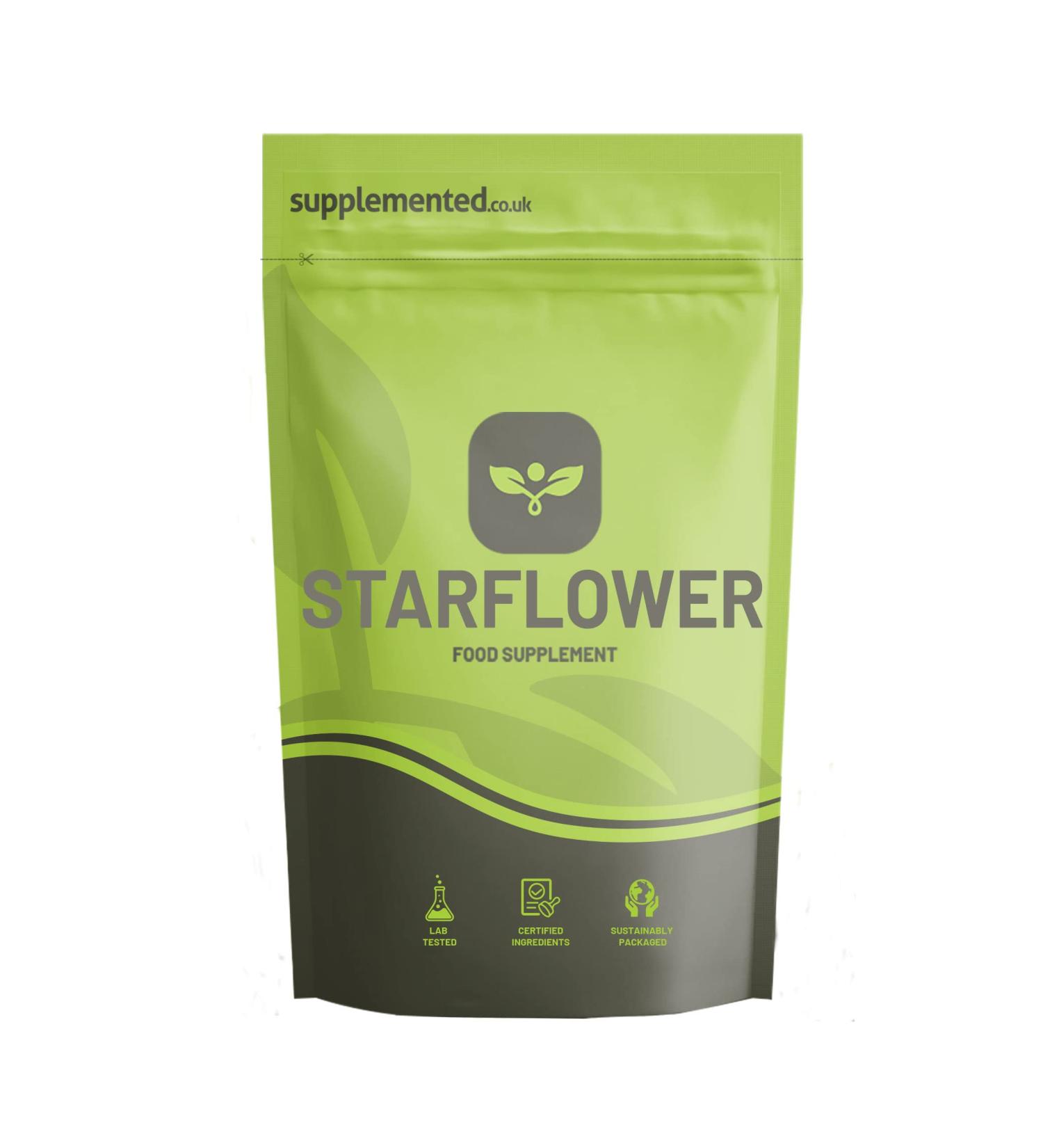 Starflower Oil/Borage Oil 1000mg 180 Capsules - High GLA Supplement | UK Made, Pharmaceutical Grade - Buy Online on GoSupps.com