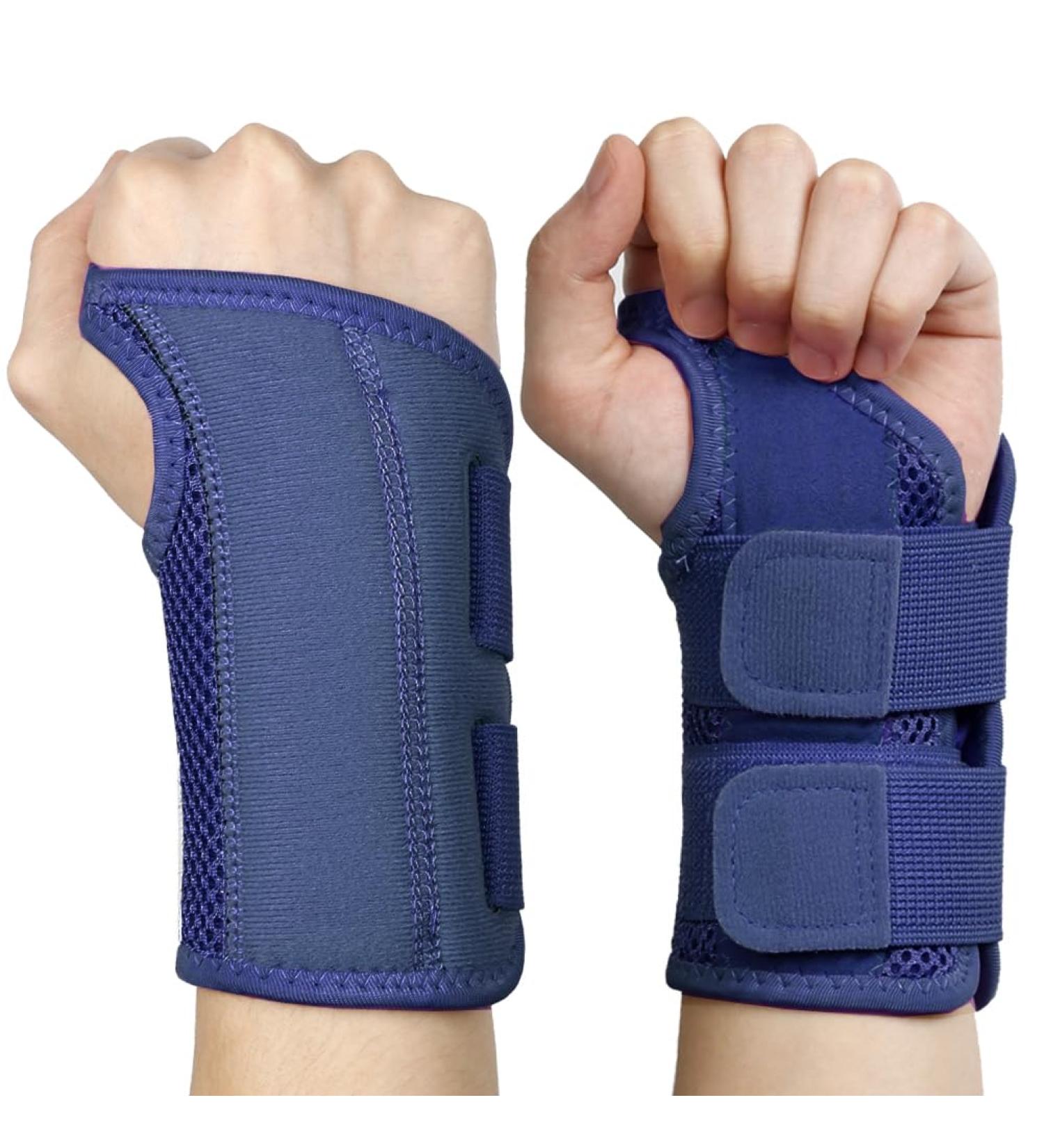 NuCamper Wrist Brace for Carpal Tunnel Pain Relief - Left Hand, Navy Small/Medium - Buy Online on GoSupps.com