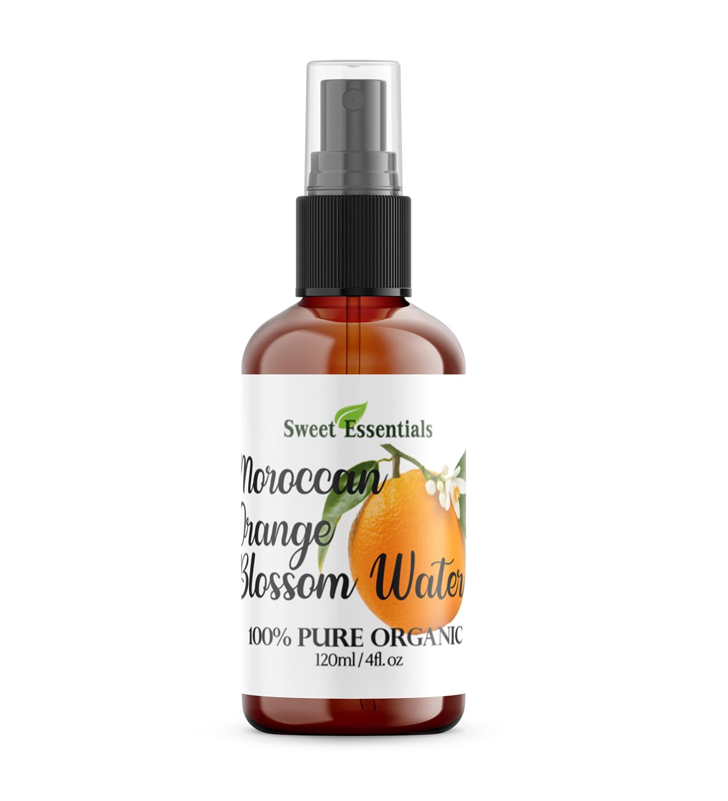 Organic Moroccan Orange Blossom Water - 4oz Glass Bottle | 100% Pure Neroli Water | Hydrating & Rejuvenating | Imported from Morocco - Buy Online on GoSupps.com