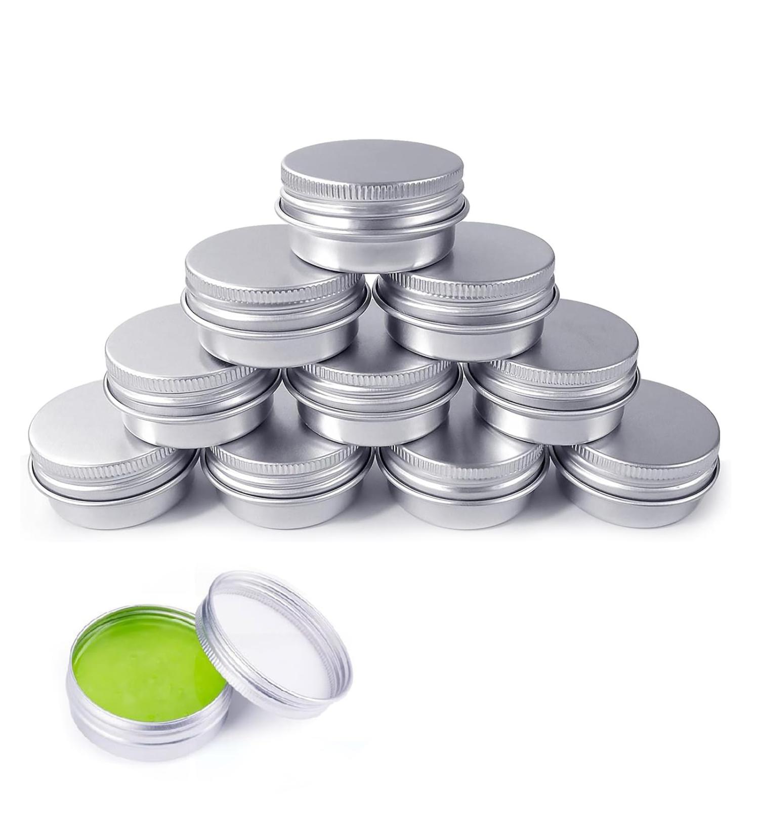 Aluminium Jars Small Aluminium Can Aluminium Jars Round Empty Metal Jars Container for Cream Lotion Powder Sample Makeup Storage 50 ml 10 Pieces - Buy Online on GoSupps.com