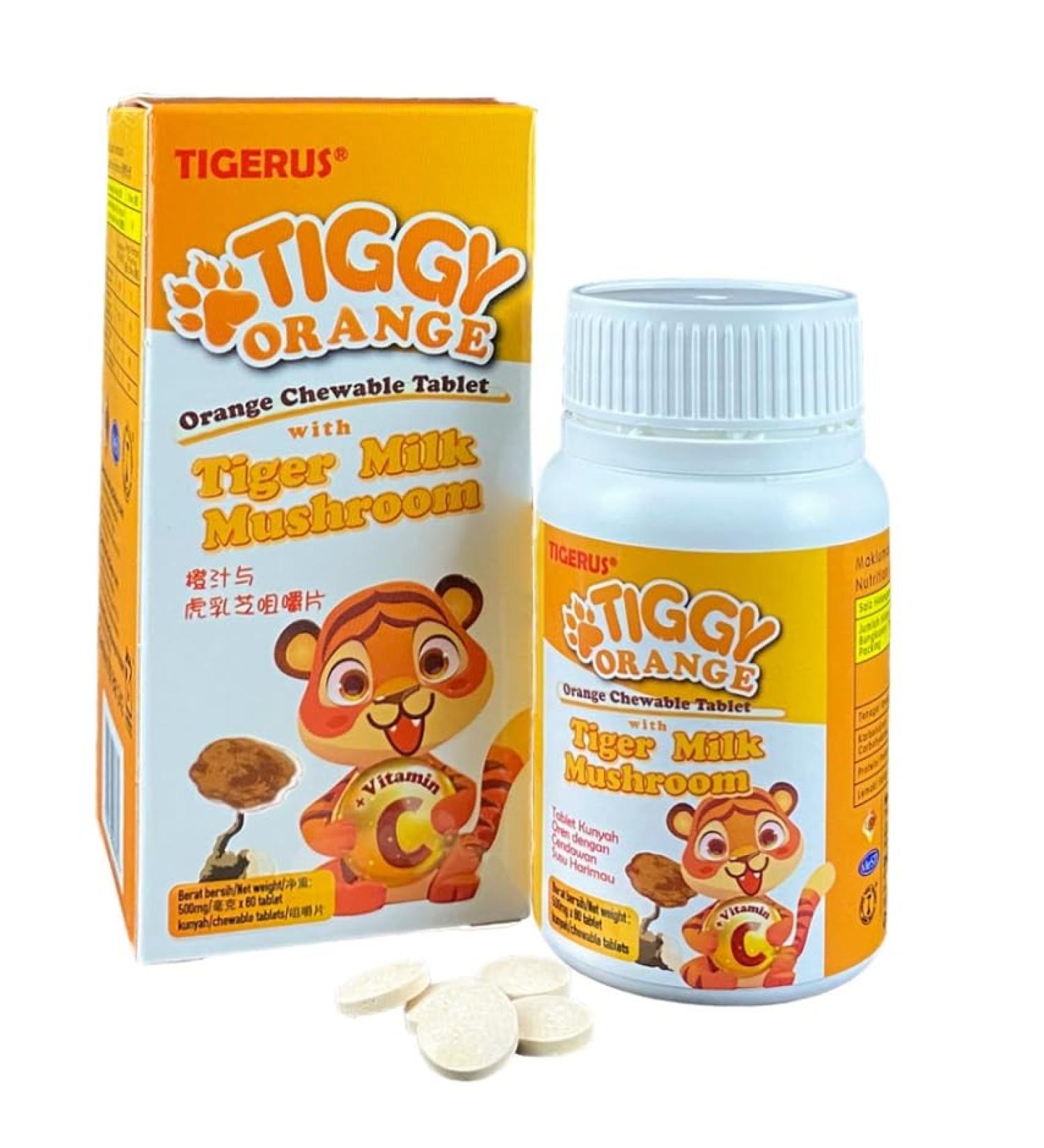 Tiger Milk Mushroom - Lignosus Tiger Milk enriched with Vitamin C + Sea Buckthorn - 80 tablets - Buy Online on GoSupps.com