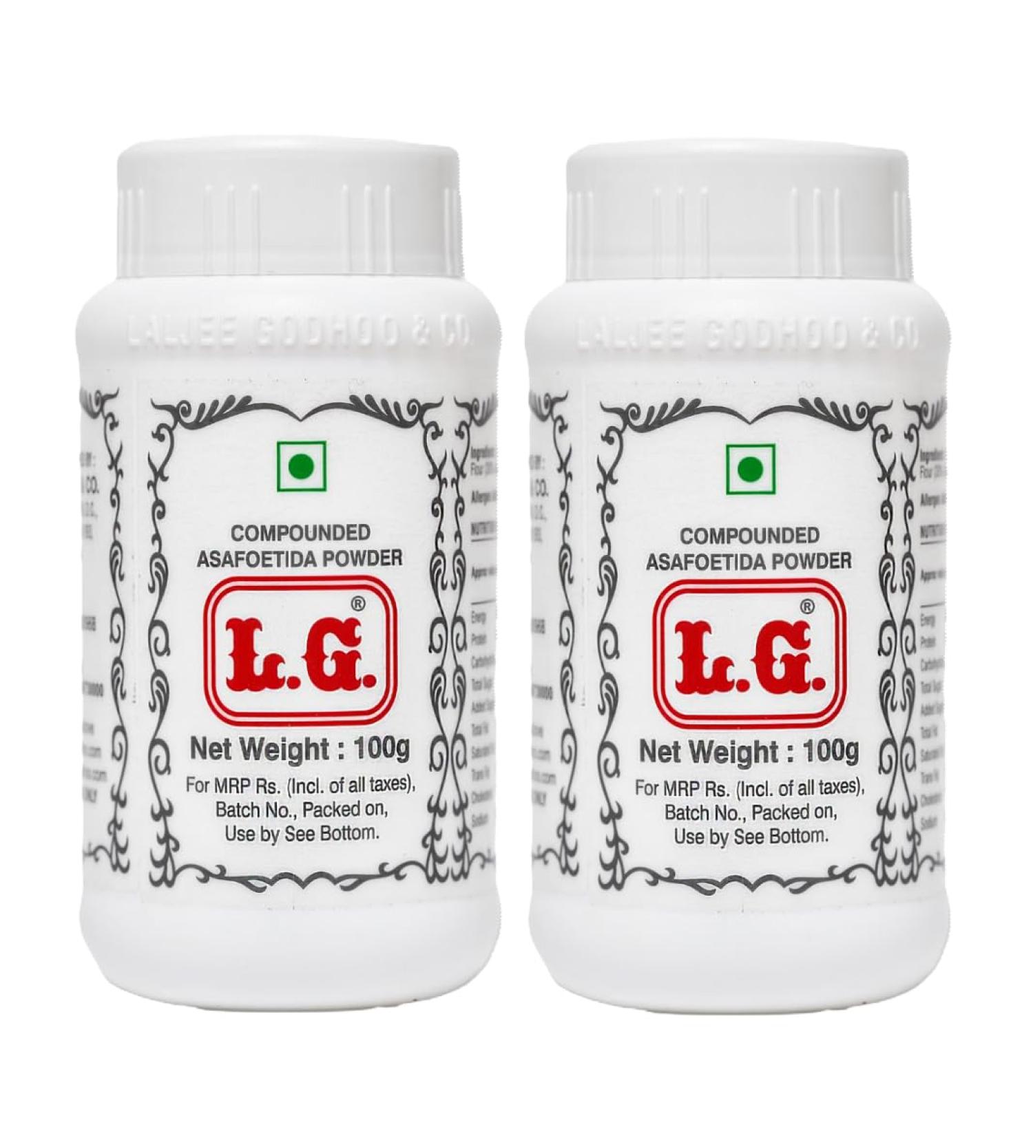 L.G. Compounded Asafoetida (Hing) Powder - 100g (Pack of 2) | Authentic Spice for Indian Cooking Enhances Flavor & Aids Digestion | No Artificial Flavors 100% Natural - Buy Online on GoSupps.com
