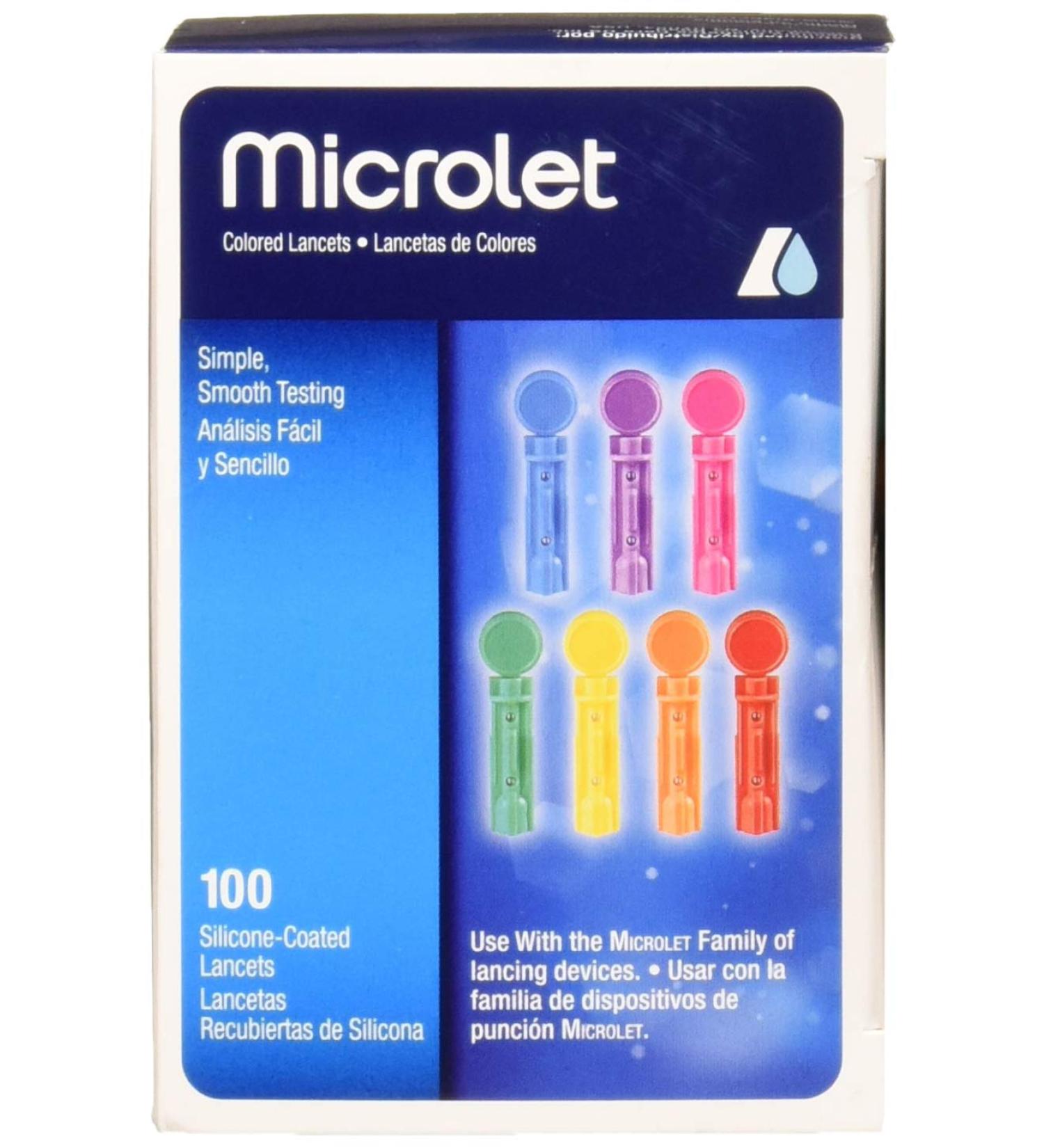 Bayer Microlet Colored Lancets 100 Count Pack of 3 - Convenient and Colorful Lancets for Blood Glucose Testing - Buy Online on GoSupps.com