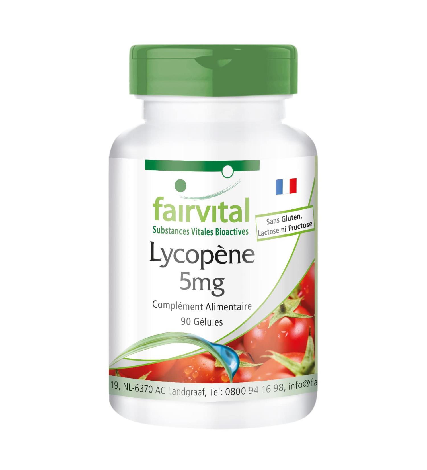 Fairvital | Lycopene 5mg - box of 3 months - VEGAN - Highly dosed - 90 capsules - from tomato extract - Buy Online on GoSupps.com