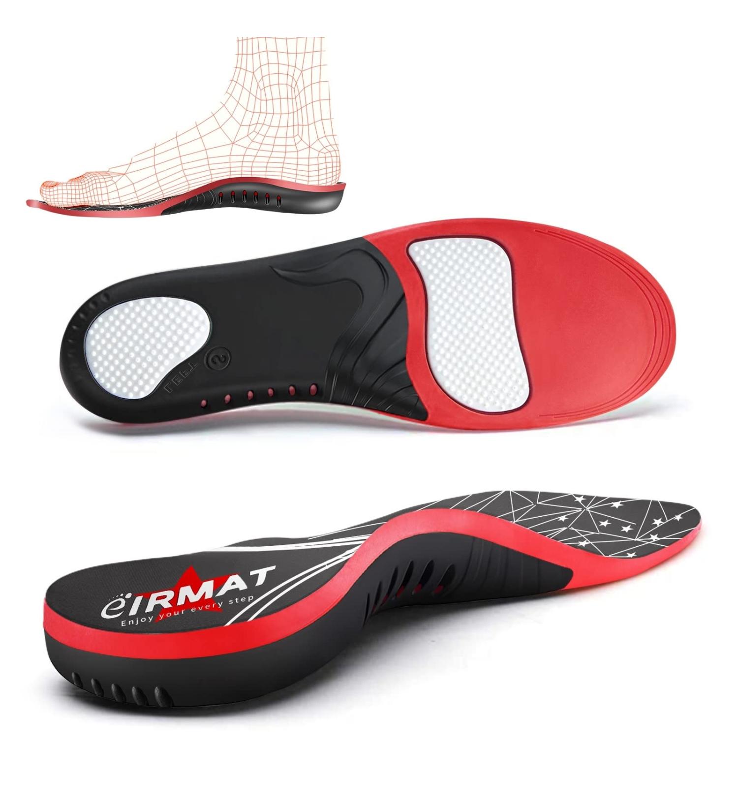 High Arch Support Plantar Fasciitis Insoles for Men & Women - Orthotic Foot Pain Relief & Comfort for Sport, Work, and Athletic Shoes - Men's 9-10.5 / Women's 10-11.5 - Buy Online on GoSupps.com