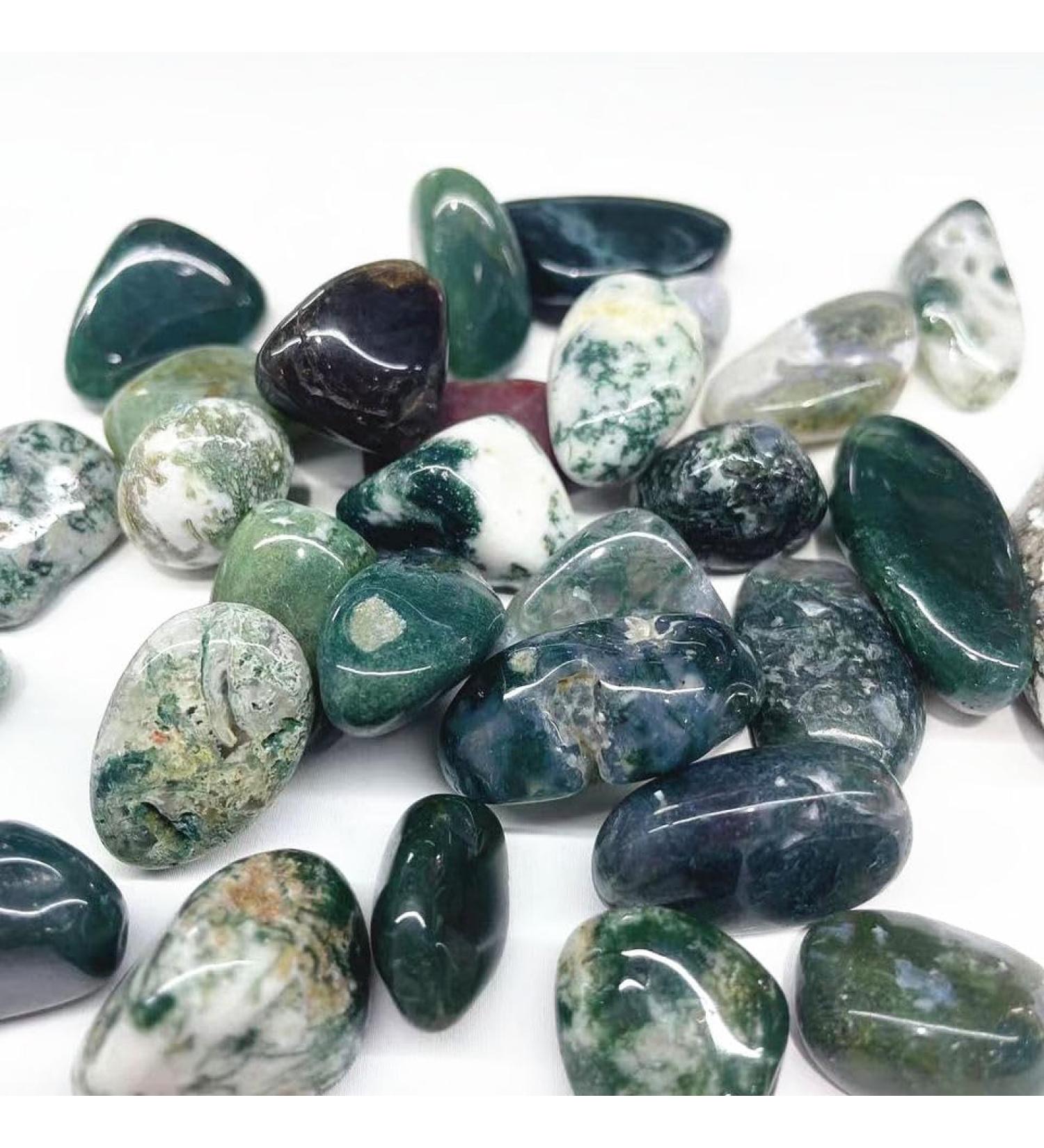 Wholesale Natural raw Moss Agate Crystals Tumbled Stone 15mm-22mm (Color : 200g) - Buy Online on GoSupps.com