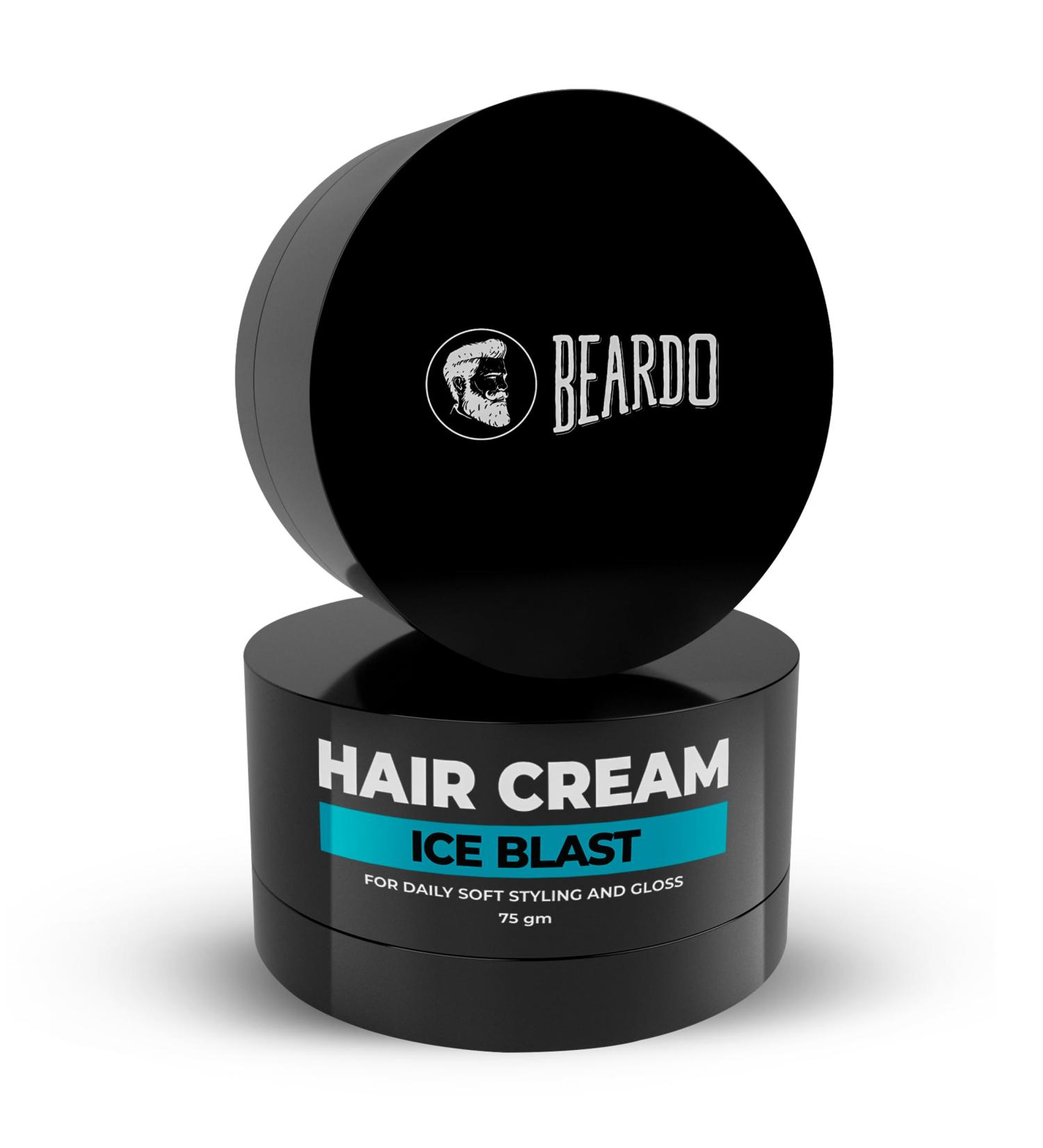 Beardo Ice Blast Hair Cream for Men | Cooling Styling Cream with Cool Lock Technology | 75gm/2.5Fl Oz | Daily Hair Care and Styling Solution - Buy Online on GoSupps.com
