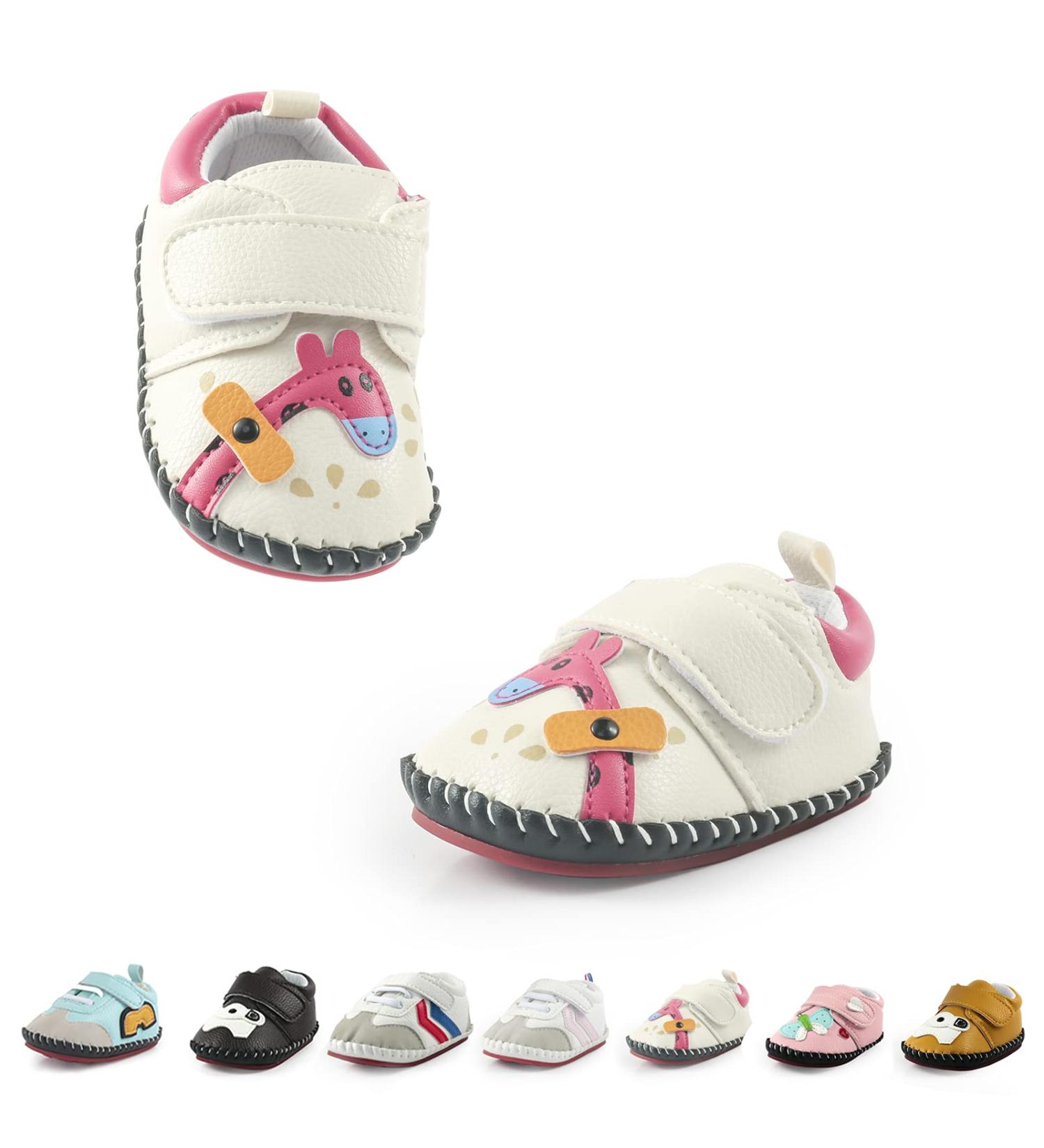 Baby Toddler Shoes PU Leather | Giraffe White | 6-12 Months | Boys Girls - Buy Online on GoSupps.com