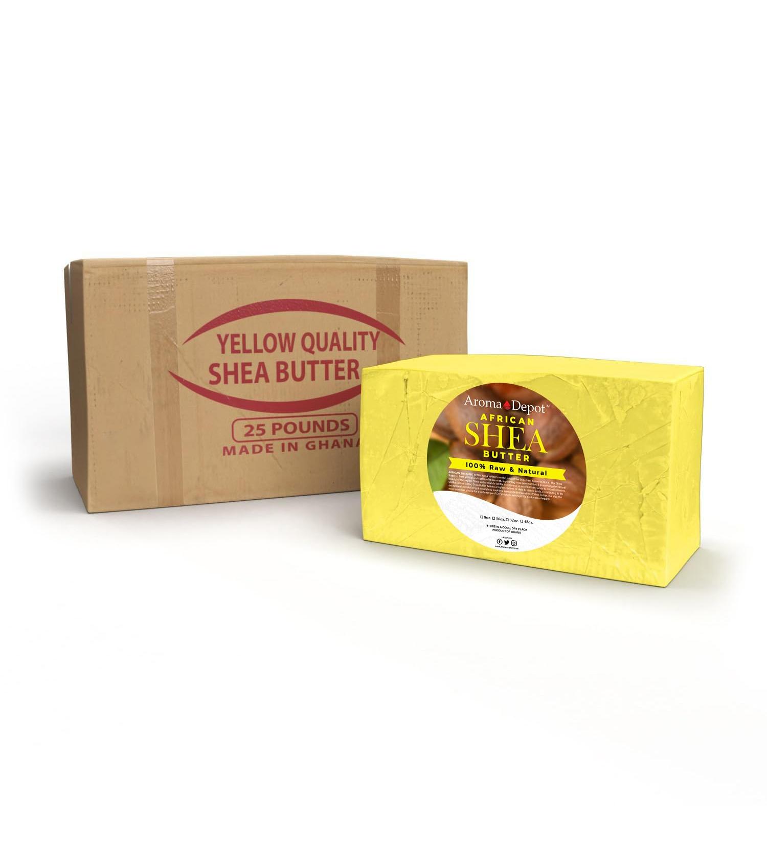 Raw African Shea Butter 20 lb - 100% Pure Natural Unrefined Yellow Grade A | Moisturizing for Body Hair & Face - Perfect for Dry & Cracked Skin - Buy Online on GoSupps.com