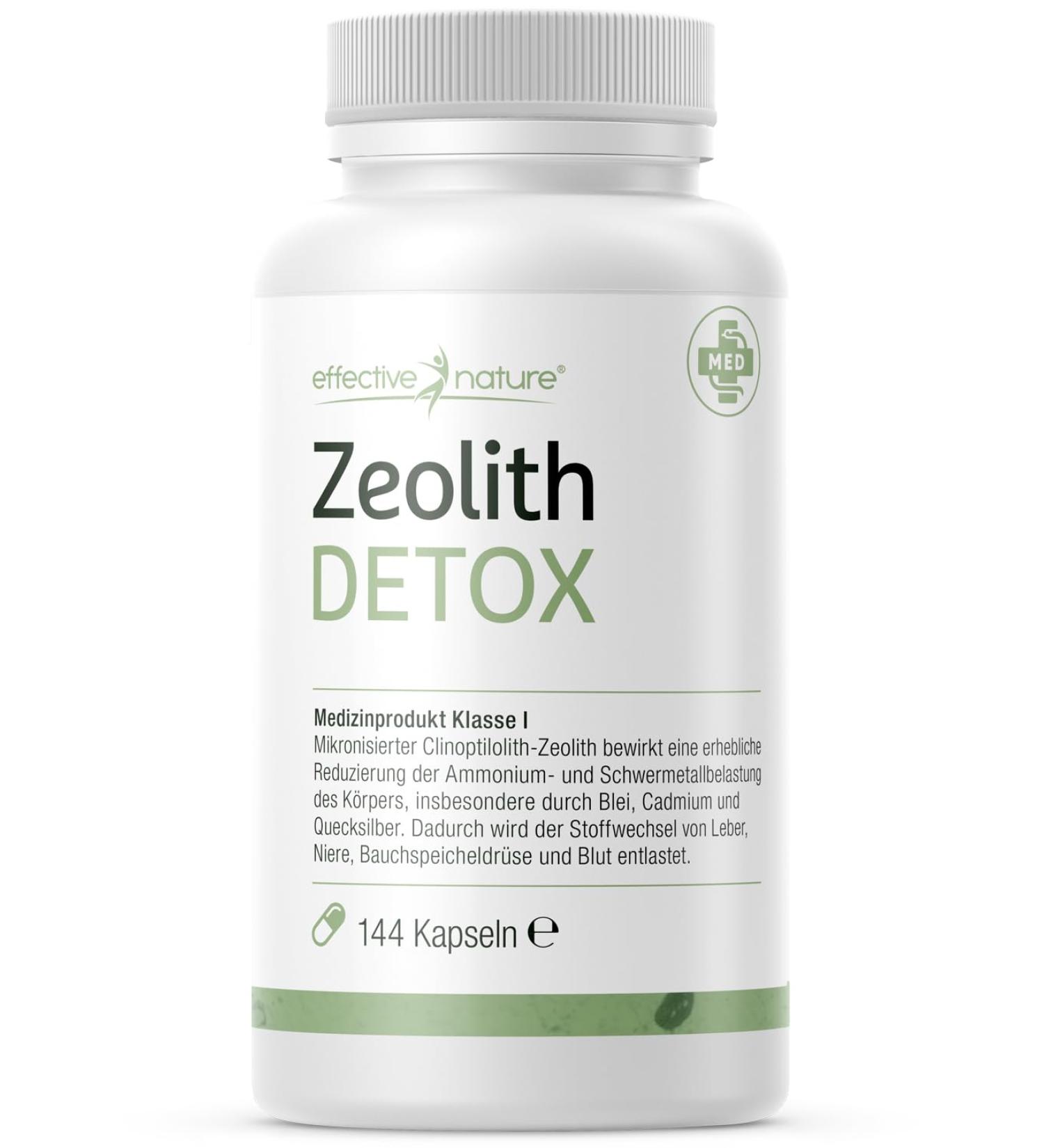Effective Nature Zeolite Detox - 144 Capsules - Certified Medical Device Class I - Natural Mineral Supplement - Made in Germany - Buy Online on GoSupps.com