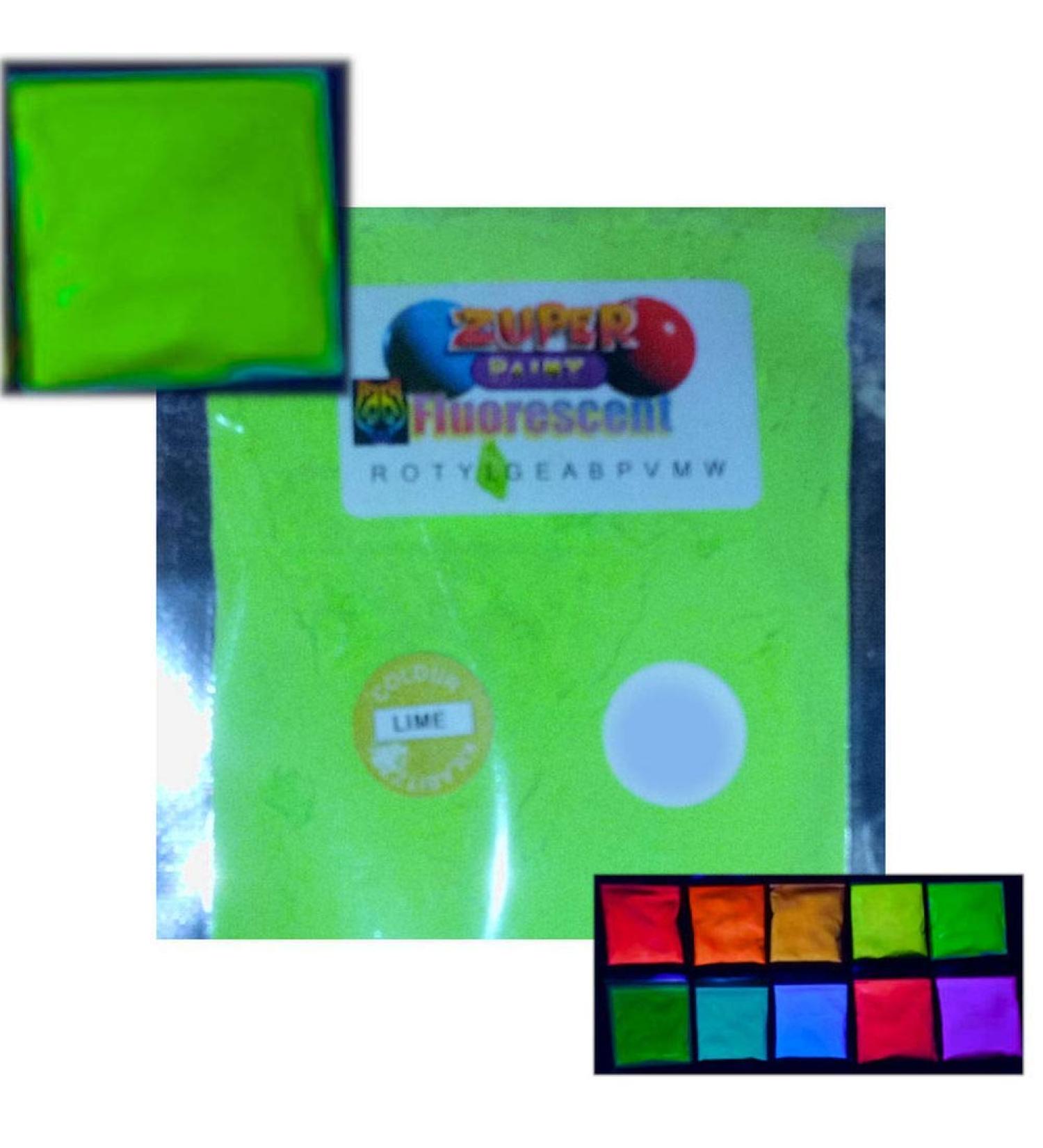  ZUPERPAINT Fluorescent Ultraviolet Neon UV Blacklight Glitter Powder - Choose from 10 Colors - Lime Green 25g - Buy Online on GoSupps.com