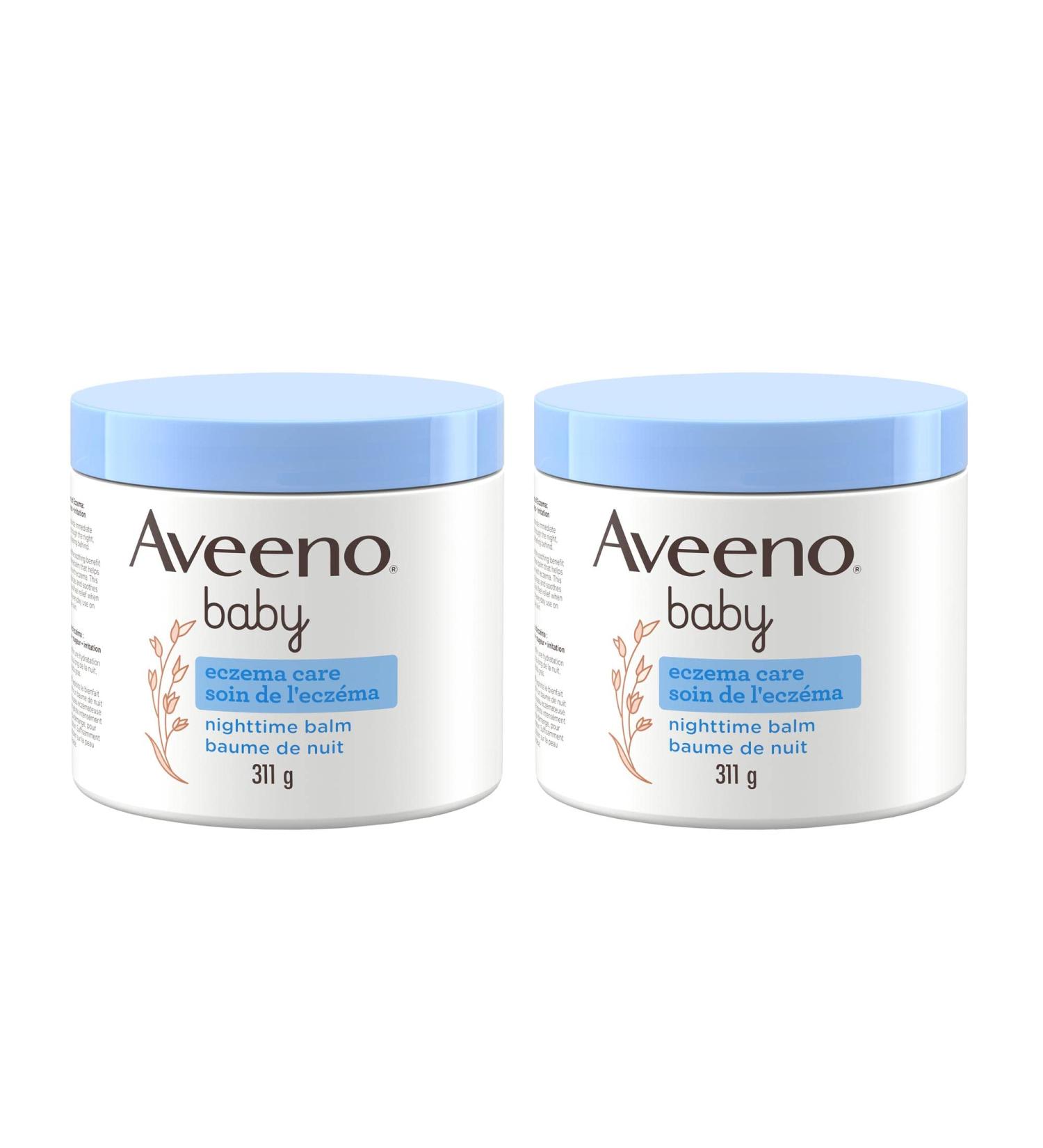 Aveeno Baby Eczema Care Nighttime Balm - Bedtime Body Lotion for itching due to eczema Colloidal Oatmeal + ceramide - Fragrance Free Pack of 2 (622g Total) Night Cream (311G) (Pack of 2) - Buy Online on GoSupps.com