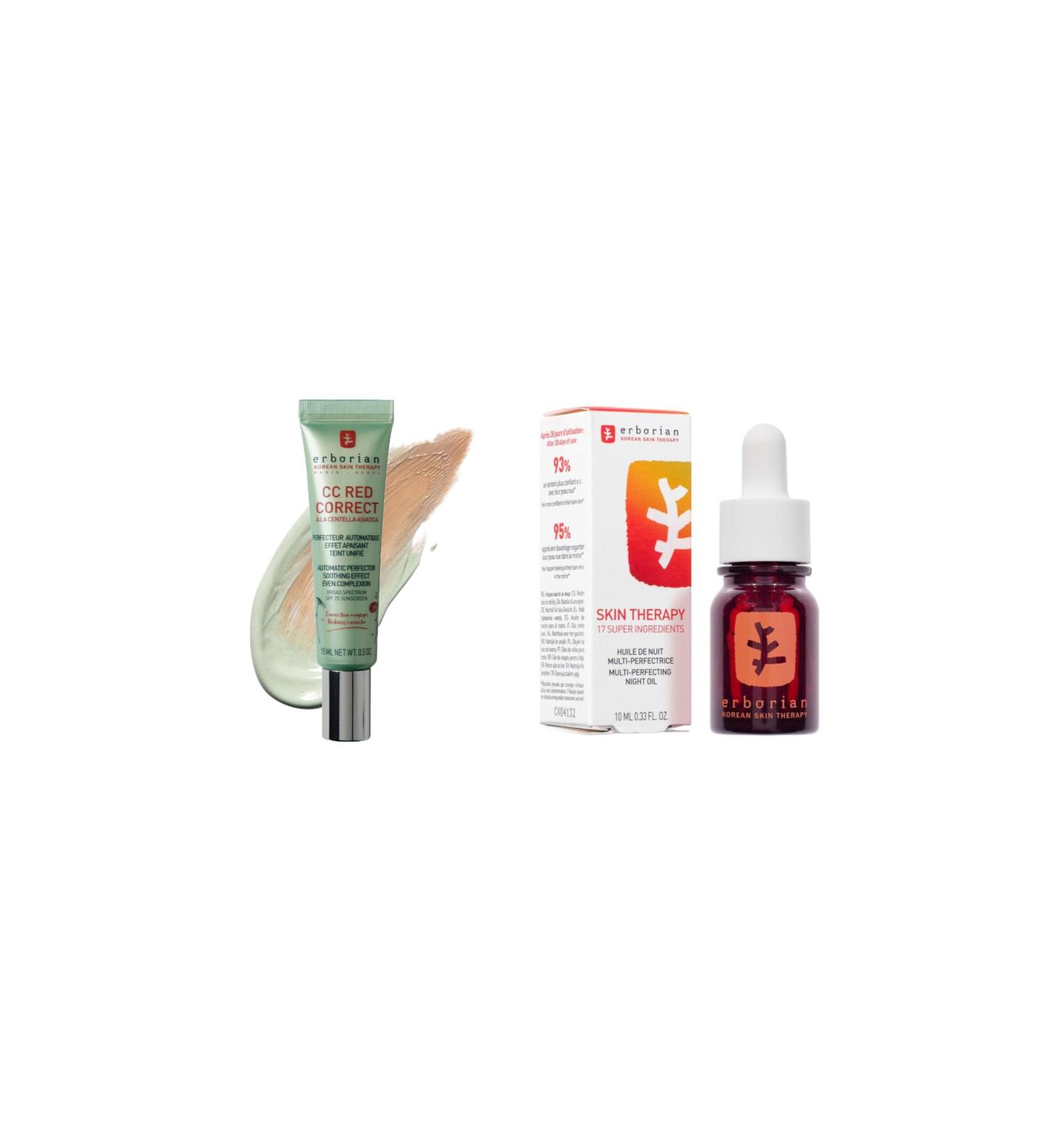 Erborian - Cr me Teint e Anti-Rougeur CC Red Correct - Soin du Visage Perfecteur Automatique de Teint avec Correction Colorielle - Teint Unifi - SPF 25 - Cosm tique Cor en Duo Skin Therapy - Buy Online on GoSupps.com