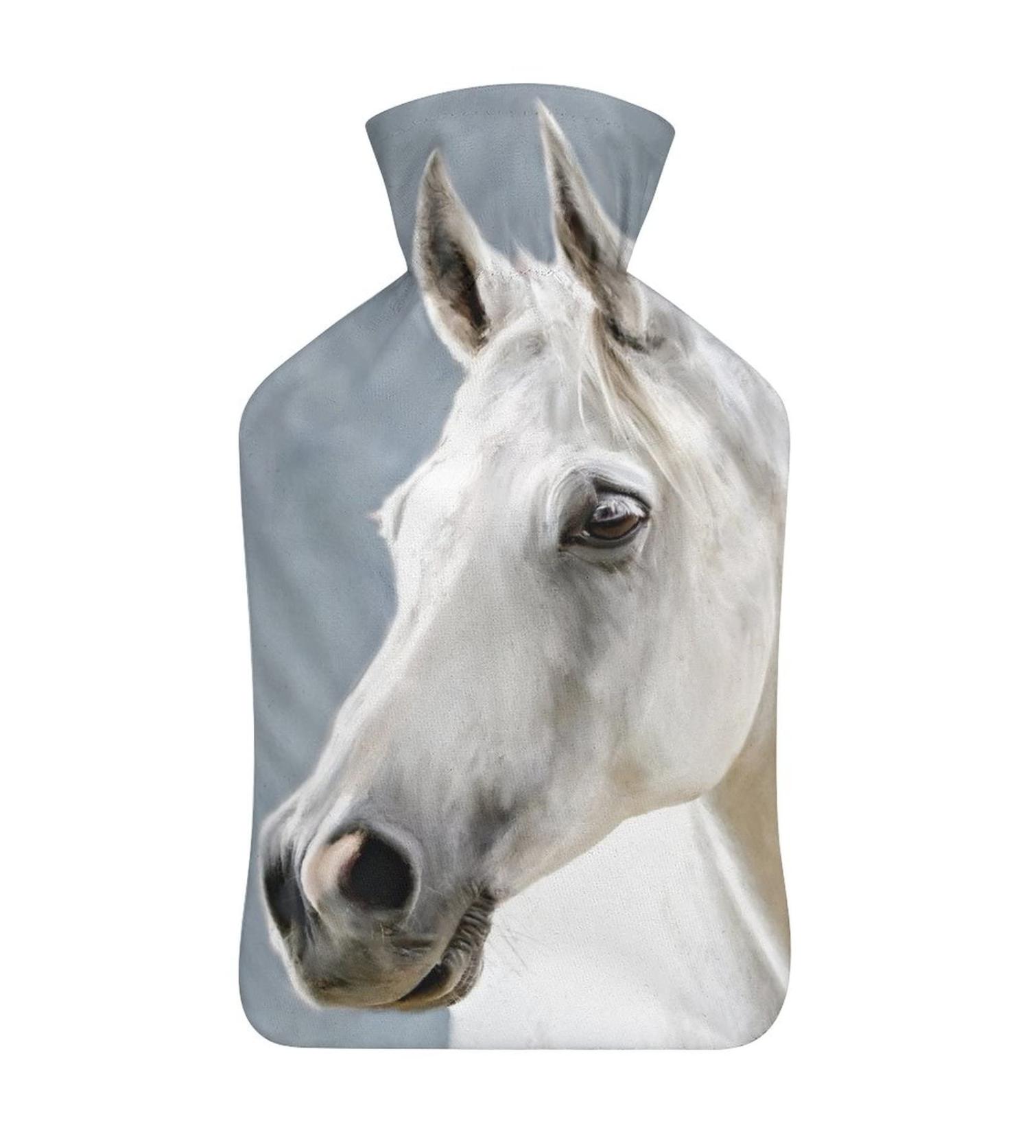 Hot Water Bottle with Lid - Rubber Horse Design for Pain Relief Cramps & Foot Warmer - Hot & Cold Therapy - Buy Online on GoSupps.com