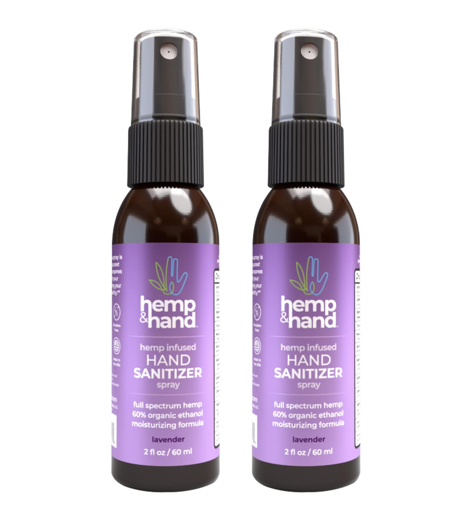Hemp Hand Sanitizer Spray - Lavender 2oz (2-Pack) | Hemp and Hand - Buy Online on GoSupps.com