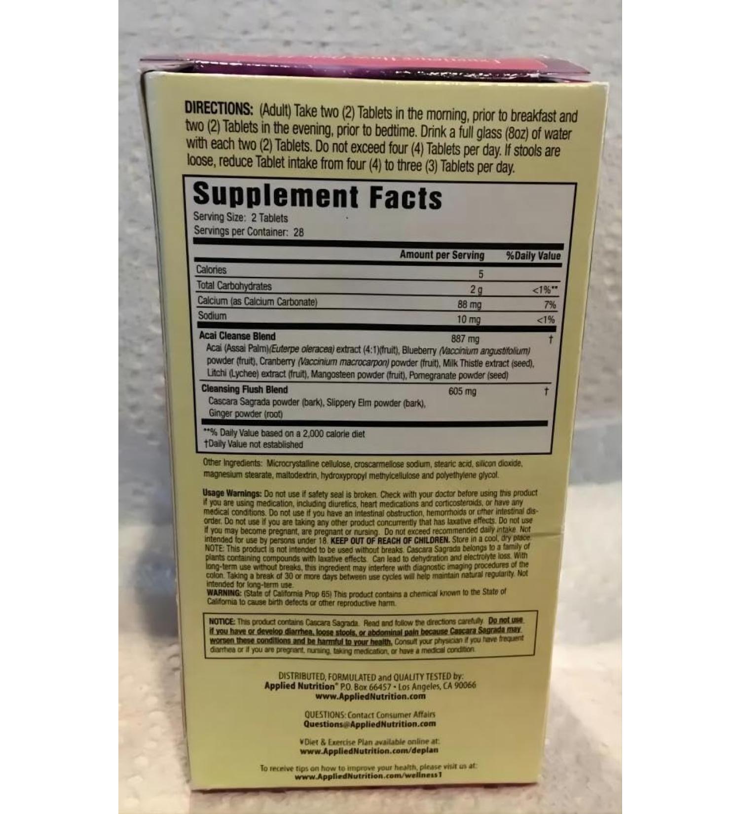 Applied Nutrition 14-Day Acai Berry Cleanse 56-Count Bottle (Pack of 3) EW GHT