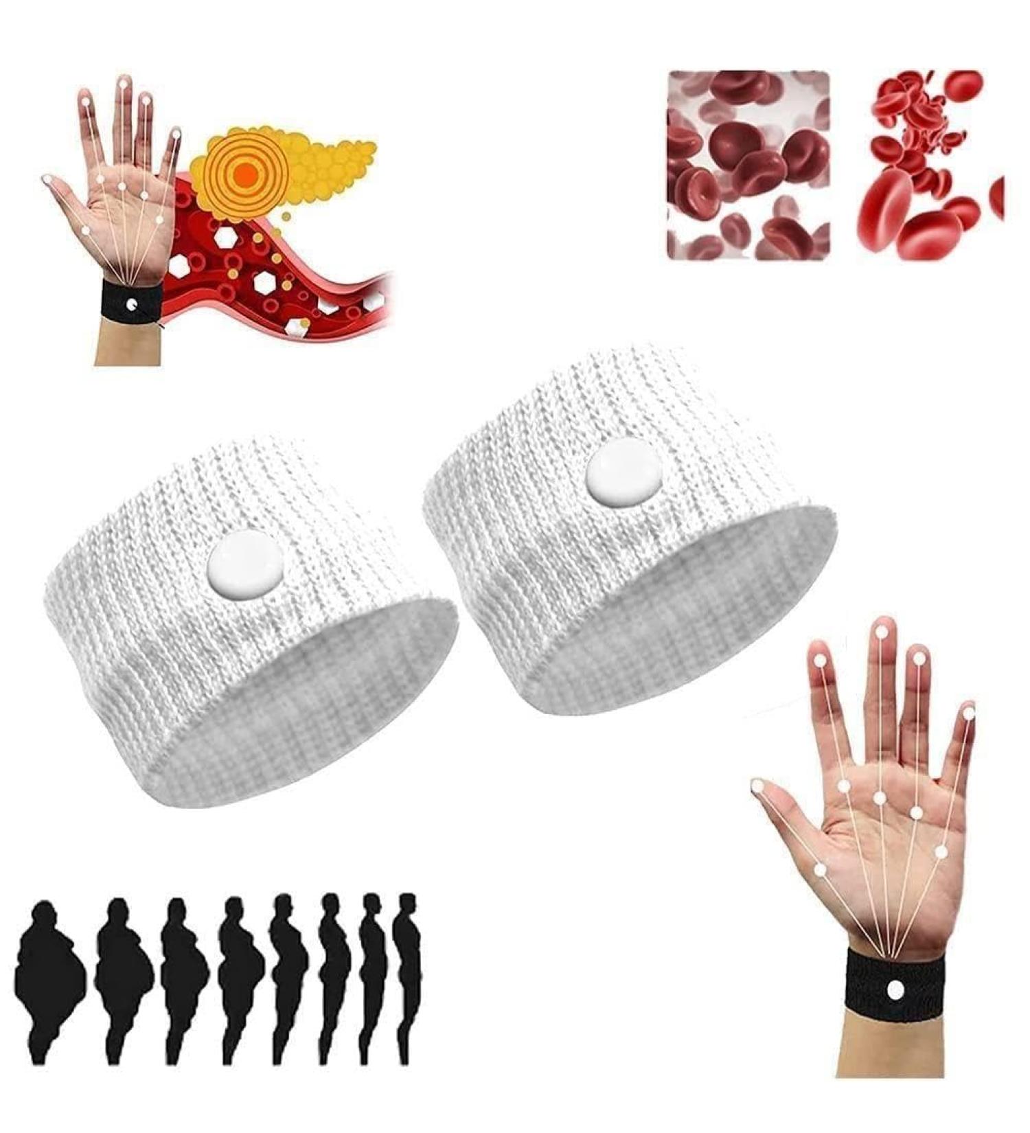 Jkapagzy Blood Sugar Management Bracelet - Acupressure Relief Lightweight Nylon White - Enhance Relaxation & Support Health - Buy Online on GoSupps.com