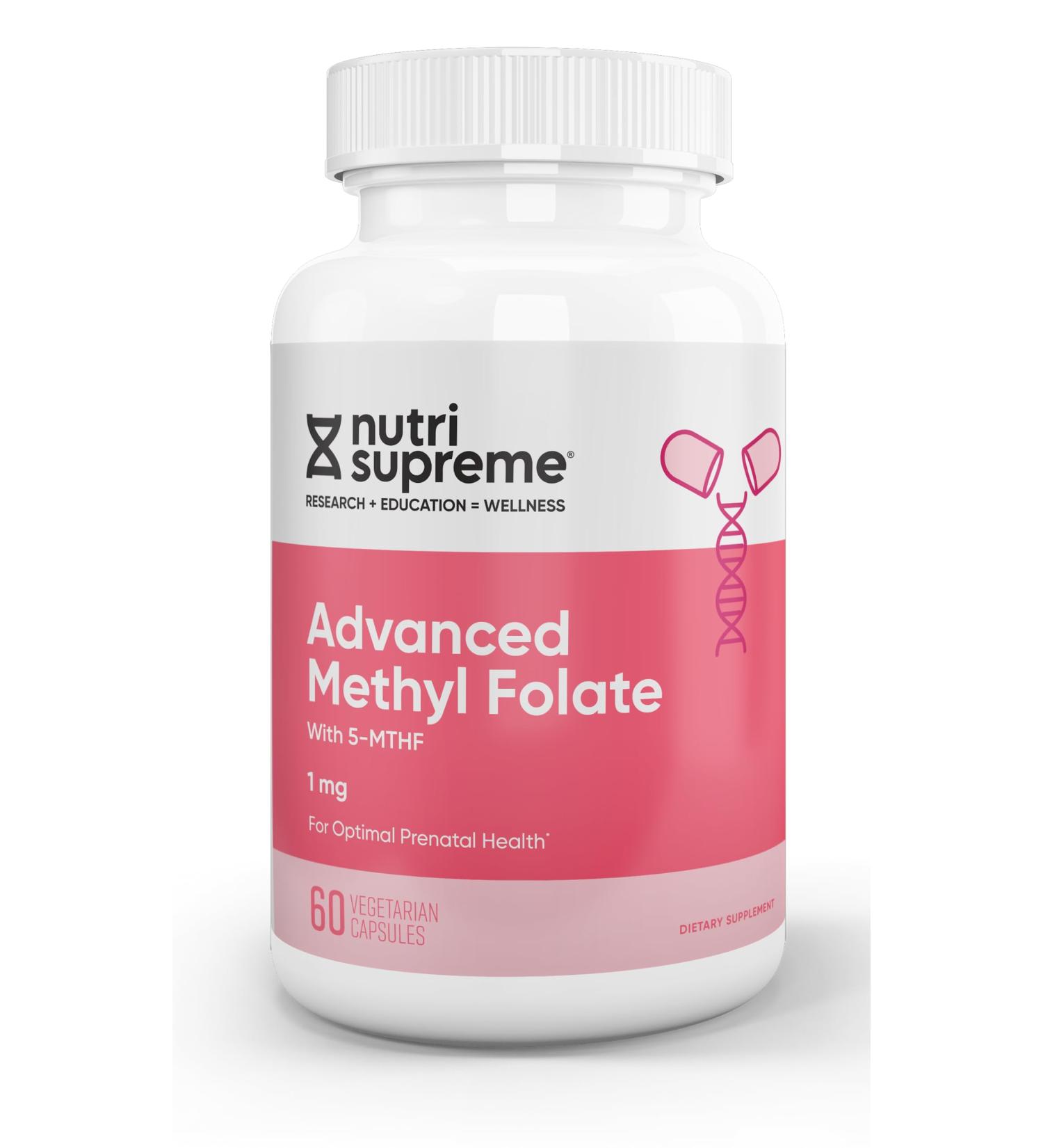 Nutri Supreme Advanced Methyl Folate (5- MTHF) 1mg 60 Count 1 Count (Pack of 60)