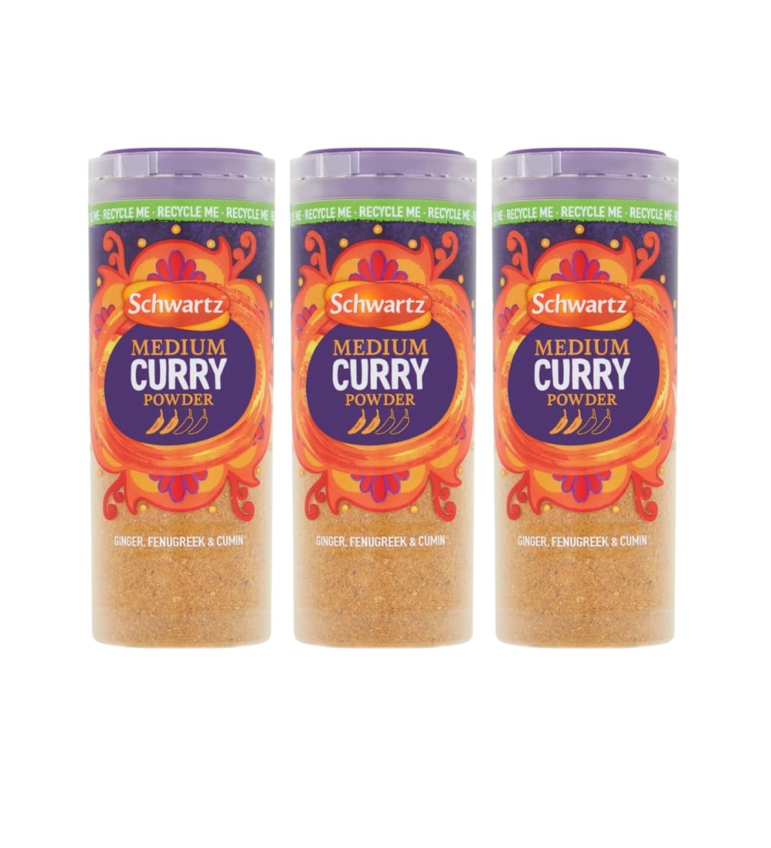 Curry Mix Bundle Containing Schwartz Medium Curry Powder 90g (3 Pack)
