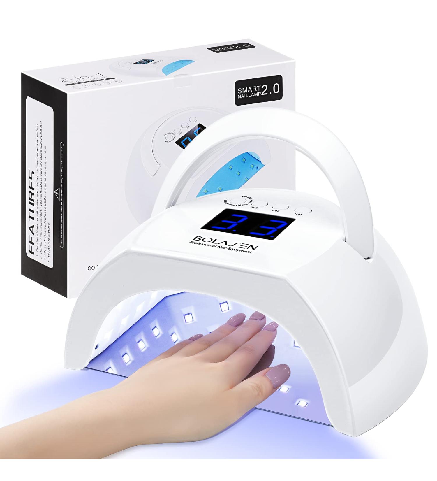 BOLASEN 80W UV Nail Lamp for Fast Gel Polish Curing | Salon Quality LED Nail Dryer with 42 Beads and 4 Timers | Auto Sensor | Gift for Women - Buy Online on GoSupps.com