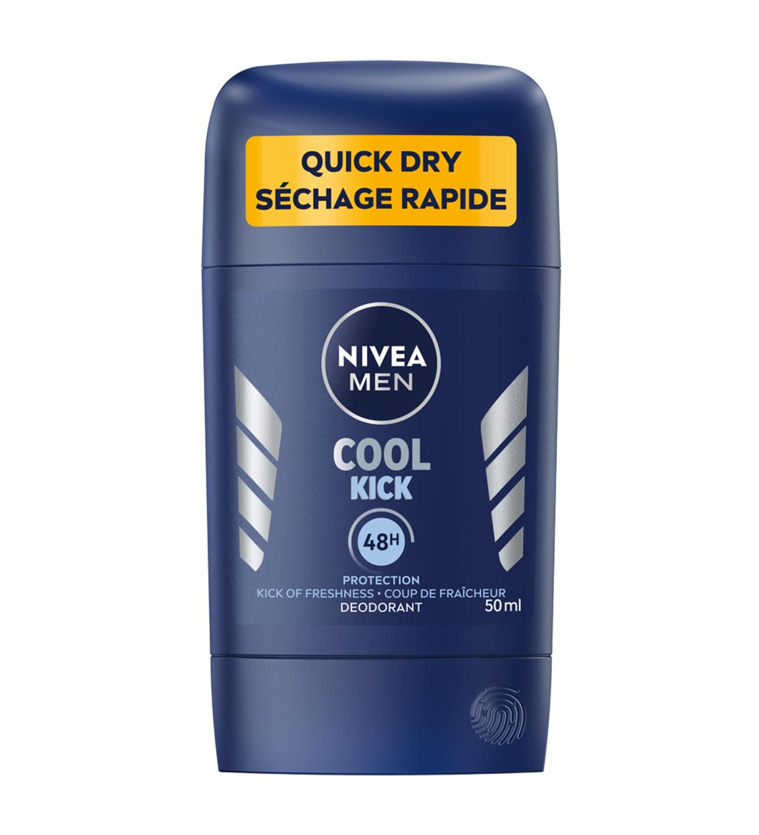 NIVEA Men Cool Kick Deodorant Stick | Men s Deodorant | 48H Deodorant for Odor and Sweat Protection | Suitable for all skin types | Dermatologically Tested 50 mL Stick Cool-Kick - Buy Online on GoSupps.com