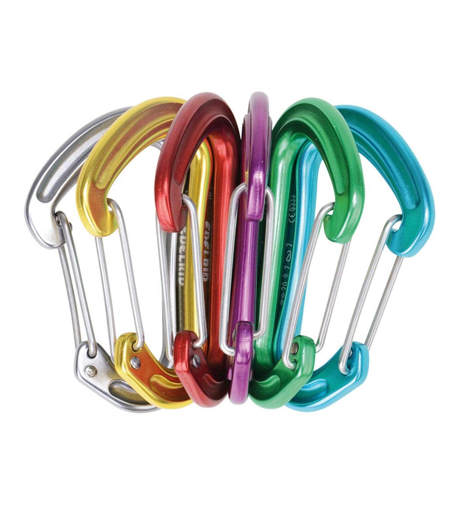 EDELRID Nineteen G Carabiner 6 Pack Assorted