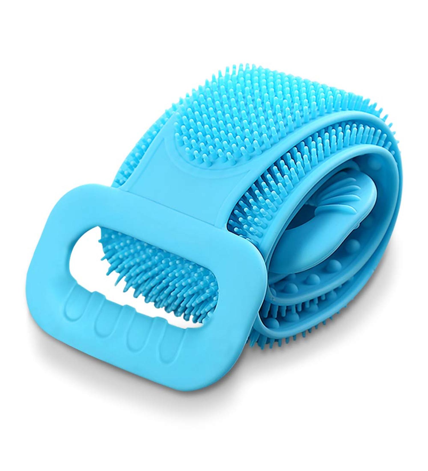 Silicone Back Scrubber for Shower - Exfoliating Body Brush - Easy to Clean - Blue - Buy Online on GoSupps.com