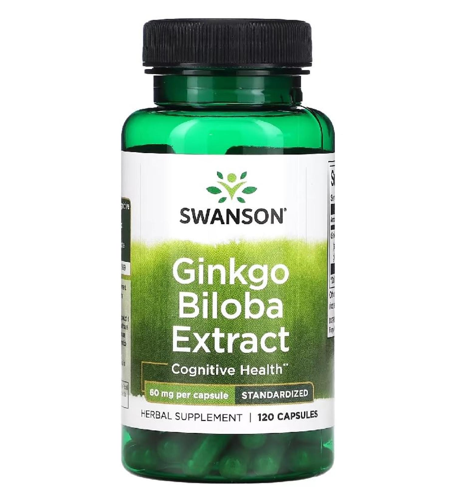 Swanson - Ginkgo Biloba | Natural Brain & Memory Support - 120 Capsules