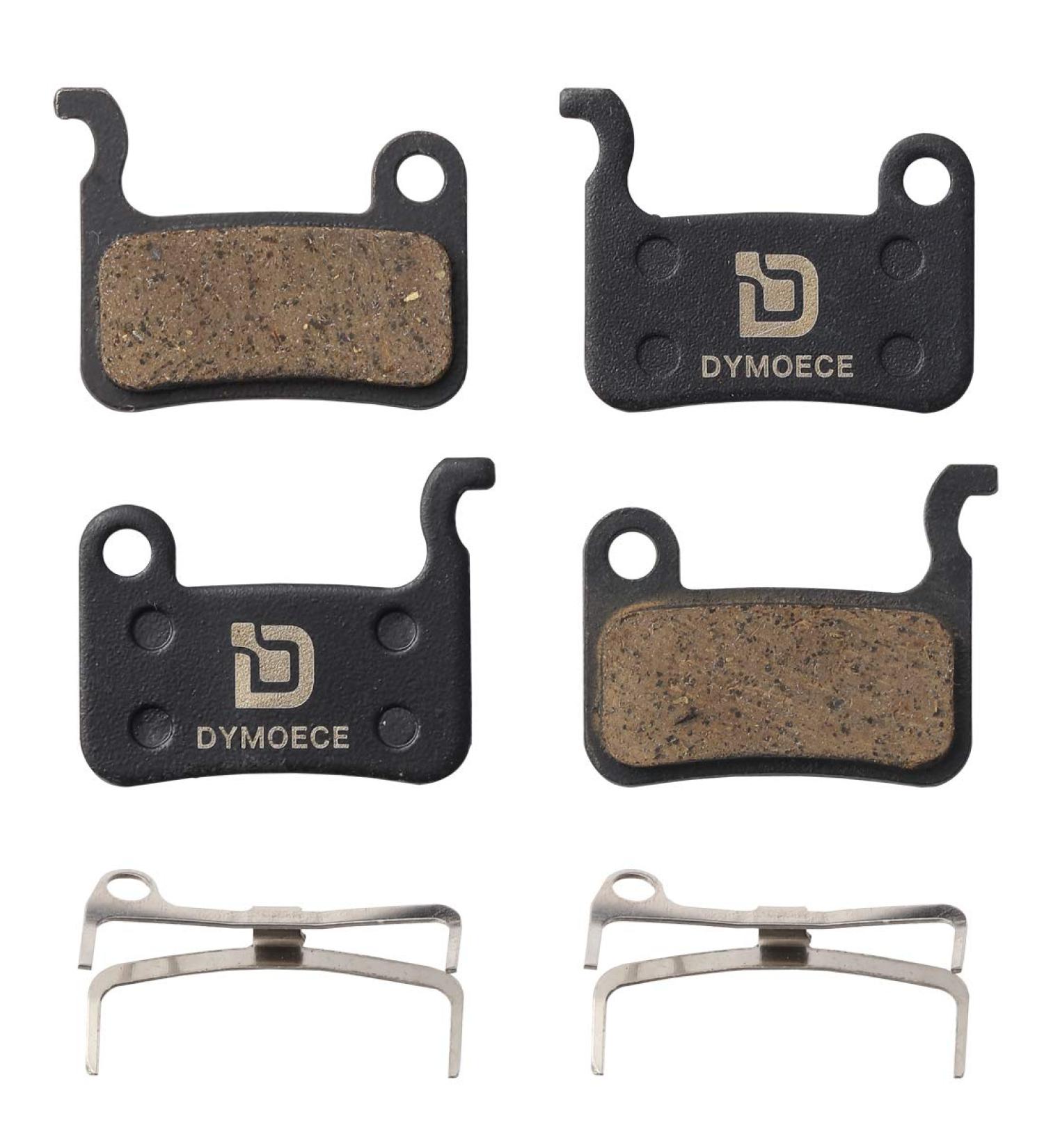 Dymoece 2 Pairs Bicycle Disc Brake Pads Compatible with Shimano Deore XT XTR LX SLX Hone Alfine Saint Disc Brake(Resin,Semi-Metallic,Sintered Metal) Resin Organic Pads