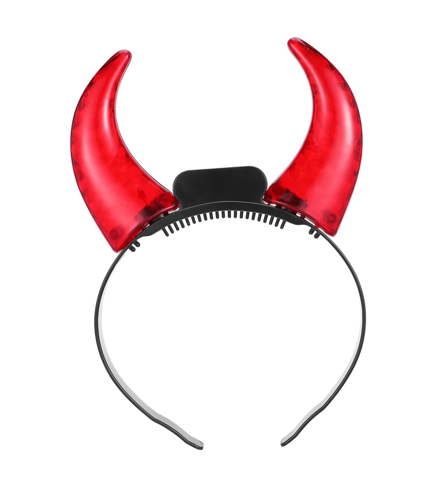 Didiseaon Red Led Devil Horn Headband Novelty Devil Horns Hairband Flashing Demon Hair Hoop Luminous Ox Horns Devil Costume for Halloween Fancy Dress Cosplay - Buy Online on GoSupps.com
