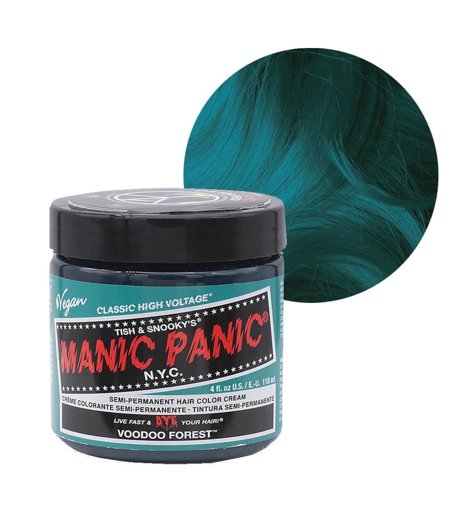 Manic Panic Voodoo Forest Classic Creme Vegan Cruelty Free Green Semi Permanent Hair Dye 118ml Voodoo Forest 118 ml (1 pack)