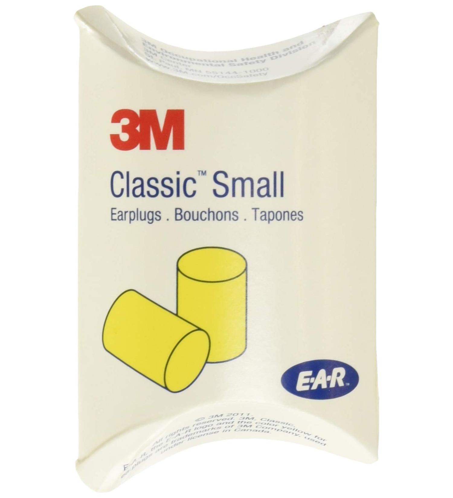 3M 3101103 Ear Classic Small Earplugs, 200 Pairs - Yellow PVC Foam in Pillow Paks - Buy Online on GoSupps.com
