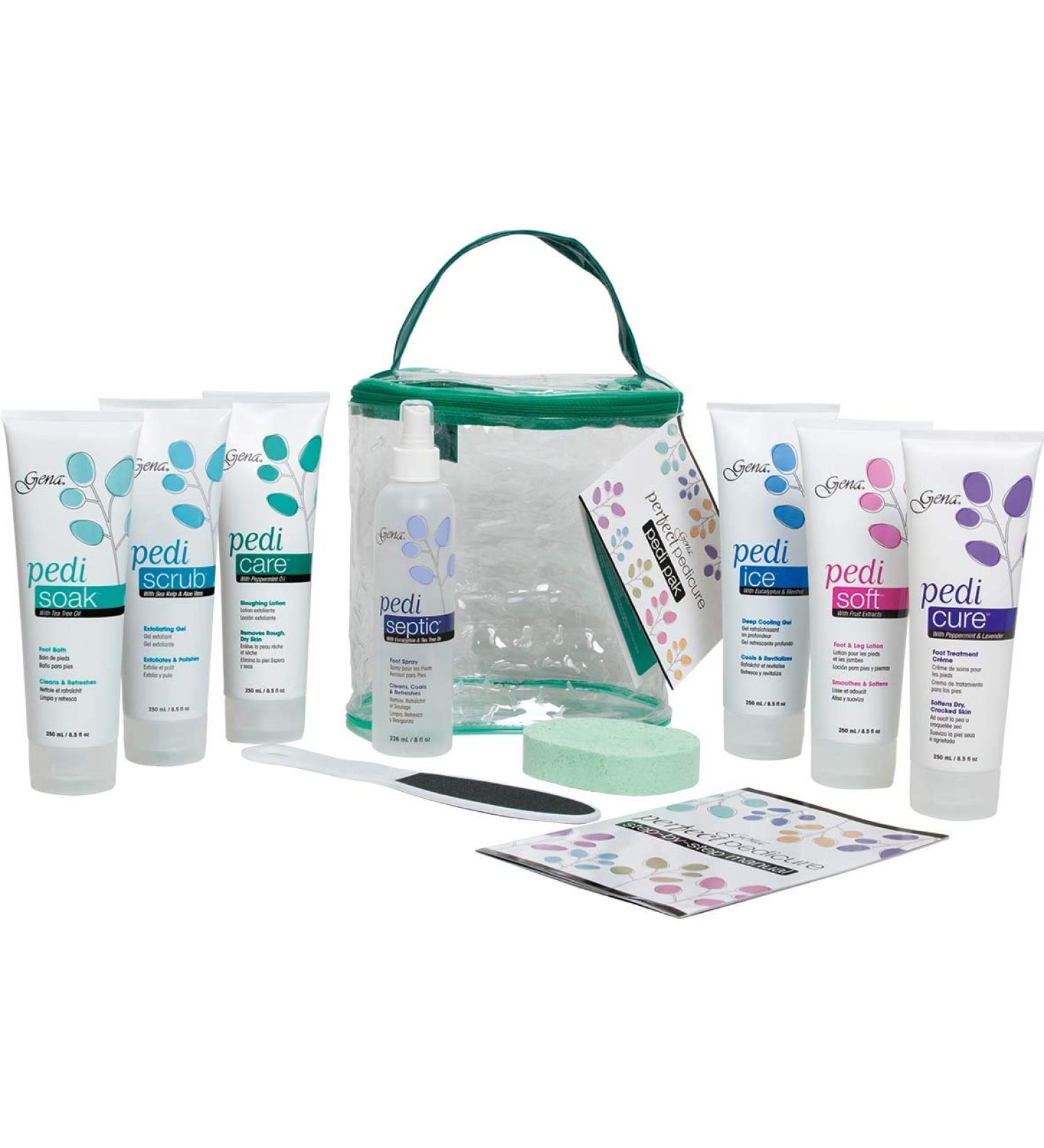 Gena Pedi Pak Intro Kit - Complete Pedicure Kit with 7 Full-Size Items in Tote | Shop Internationally - Buy Online on GoSupps.com
