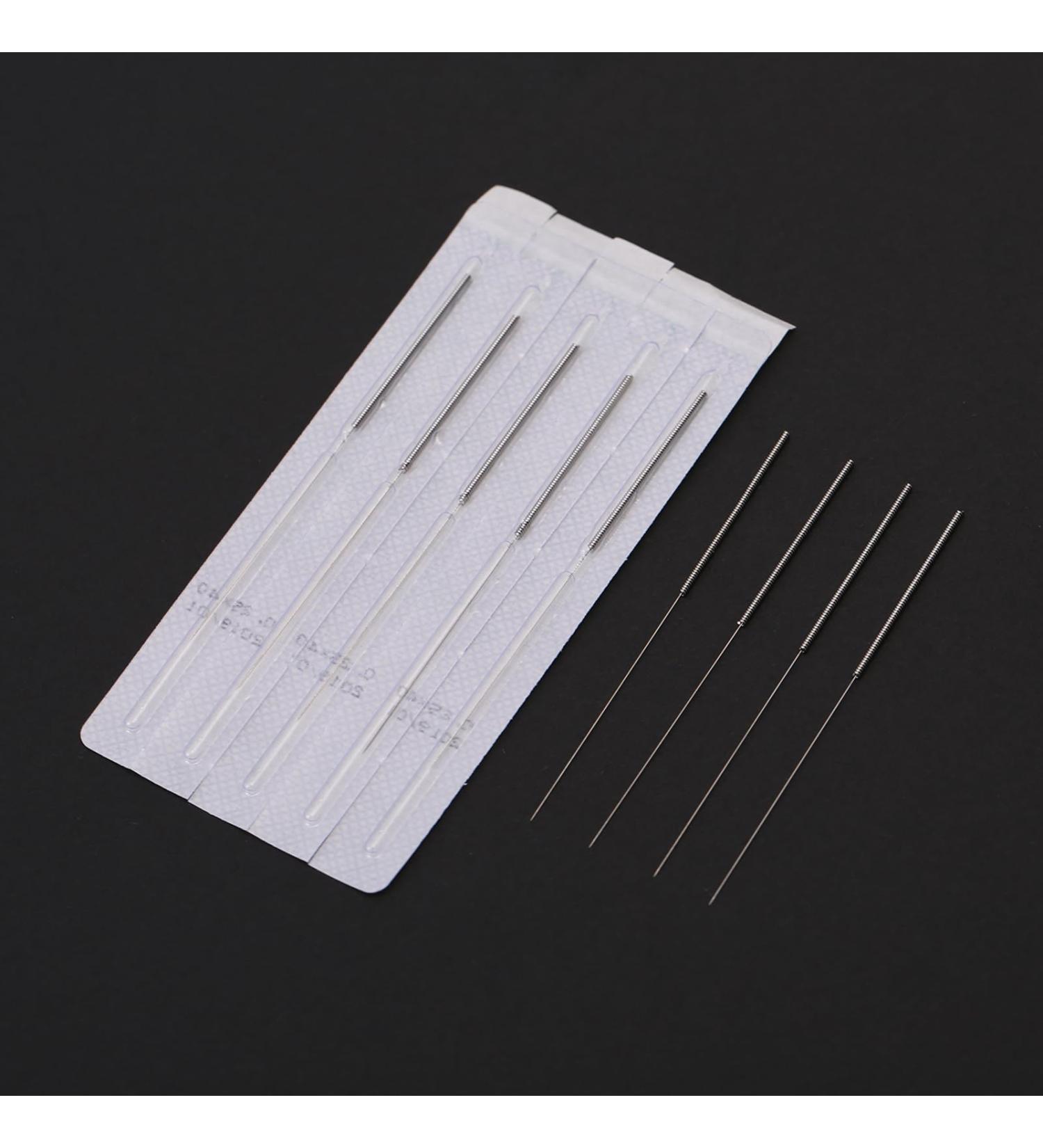 100 Sterile Stainless Steel Acupuncture Needles - Individually Packaged for Massage & Beauty - 0.20mm & 0.22mm Diameter - Buy Online on GoSupps.com