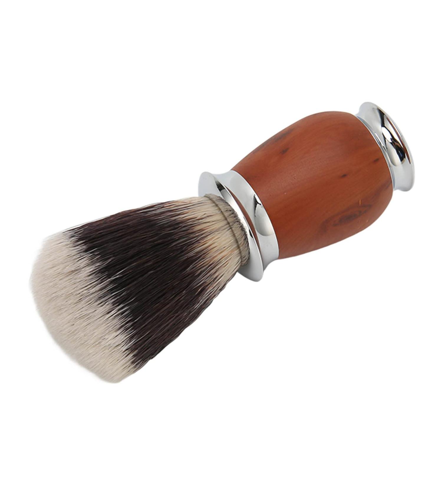 Premium Men's Nylon Razor Brush with Wooden Handle - Soft & Lightweight Shaving Brush for Face & Beard Care | Perfect for Salons & Family Use - Buy Online on GoSupps.com