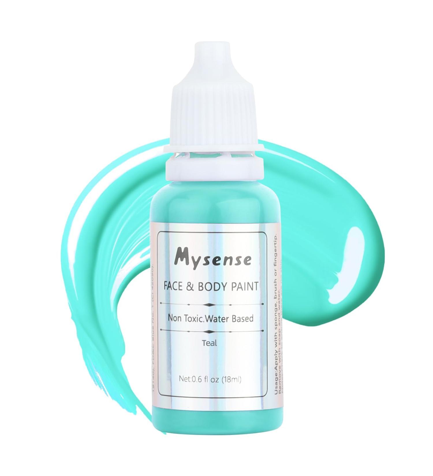 Mysense Teal Face Body Paint 0.6 OZ - Non-Toxic Professional Face Painting for Halloween & Cosplay - Buy Online on GoSupps.com