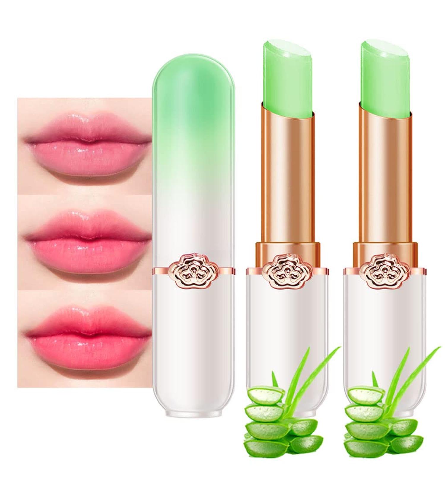 Evpct 2Pcs Aloe Vera Tinted Lip Balms | Color Changing Lipstick Balm Stain Gift Set | Long Lasting Korean Lip Tint Plumper Gloss - 2 Count - Buy Online on GoSupps.com