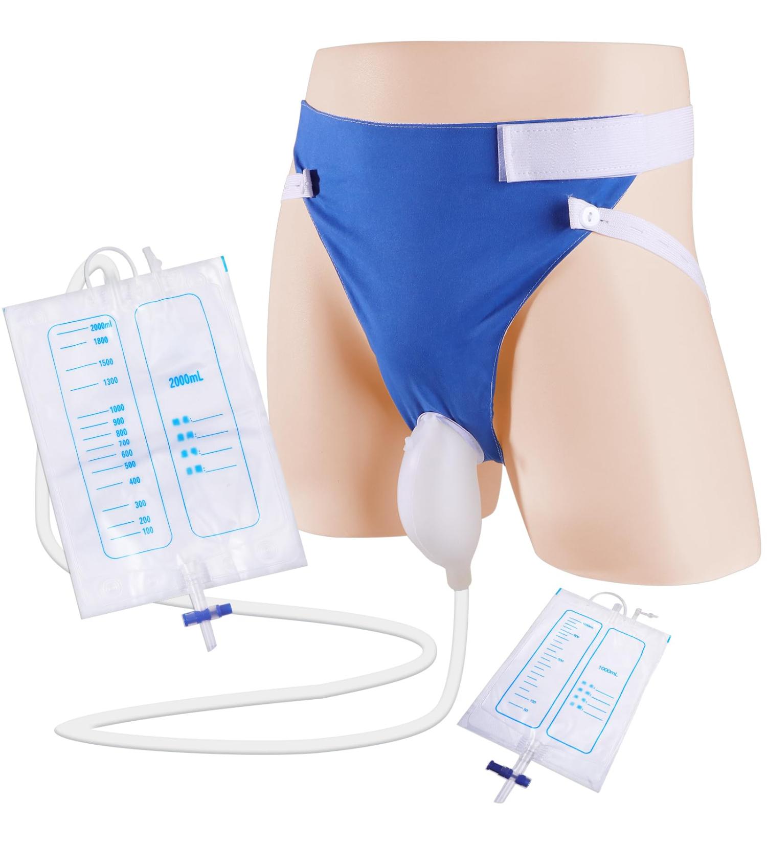 External Wearable Urinal Collector & Reusable Silicone Catheter Bag - Portable 2000ml & 1000ml for Men | Buy Now - Buy Online on GoSupps.com