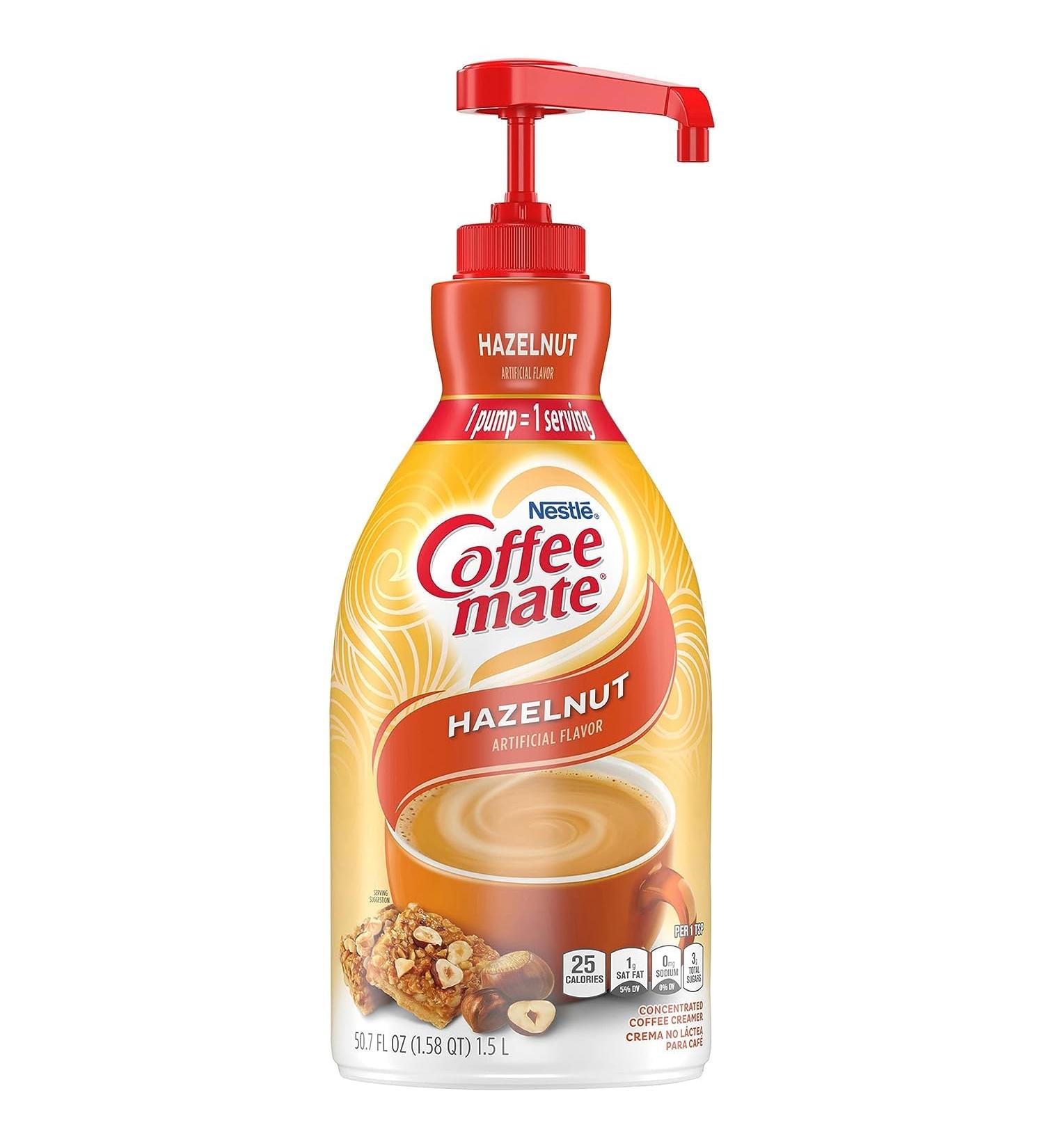 Coffee Mate Coffee Creamer Hazelnut Concentrated Liquid Pump Bottle Non Dairy No Refrigeration 50.7 Ounces (1.5L) - Buy Online on GoSupps.com