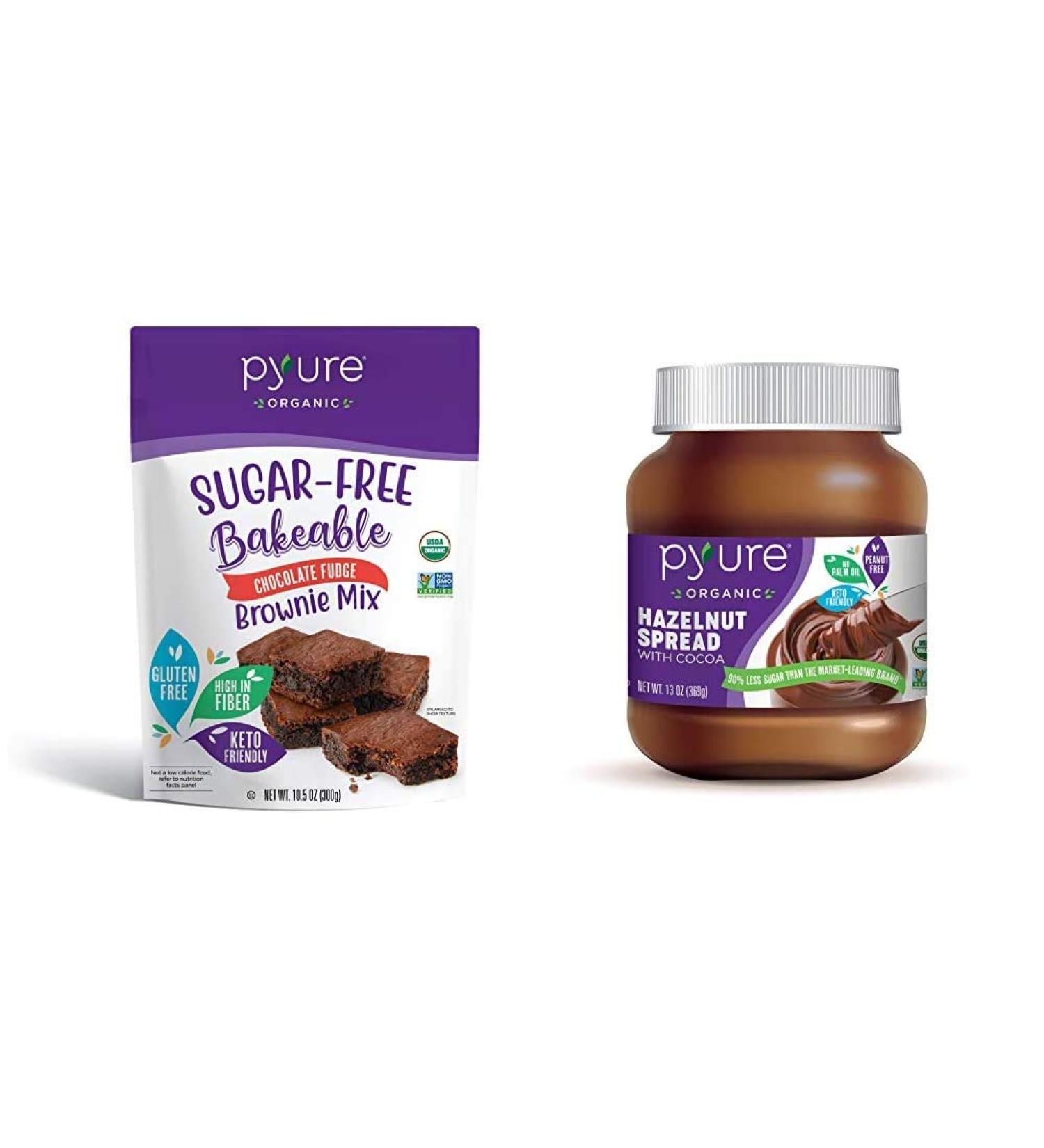 Pyure Organic Sugar-Free Brownie Mix - 10.5 oz Chocolate Fudge | Bakeable & Delicious - Buy Online on GoSupps.com