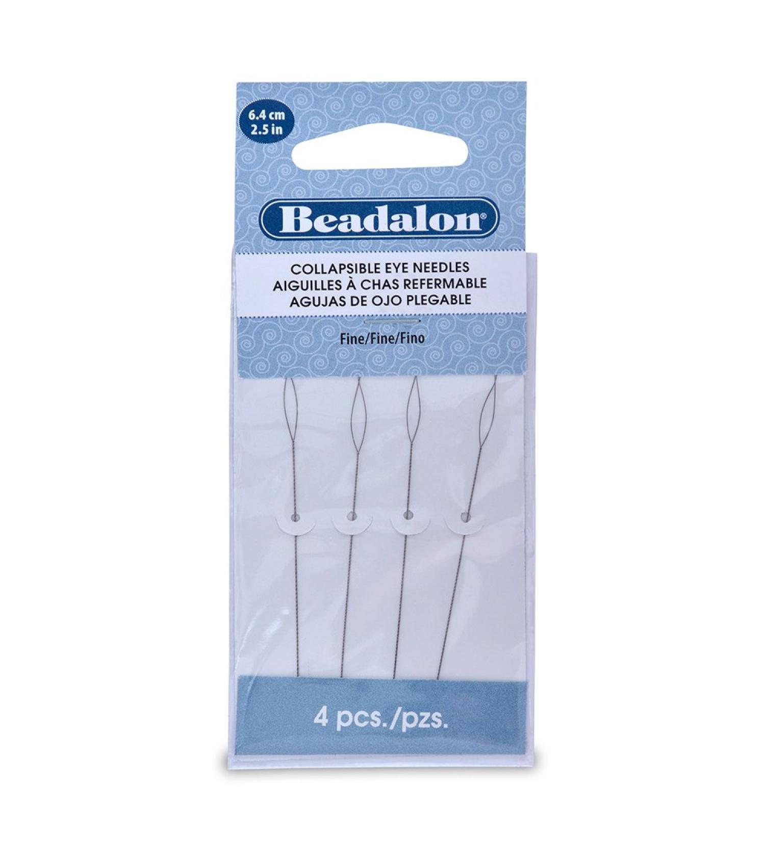 Beadalon 700F-102 Collapsible Eye Needles 2.5-Inch Fine 4 Pack
